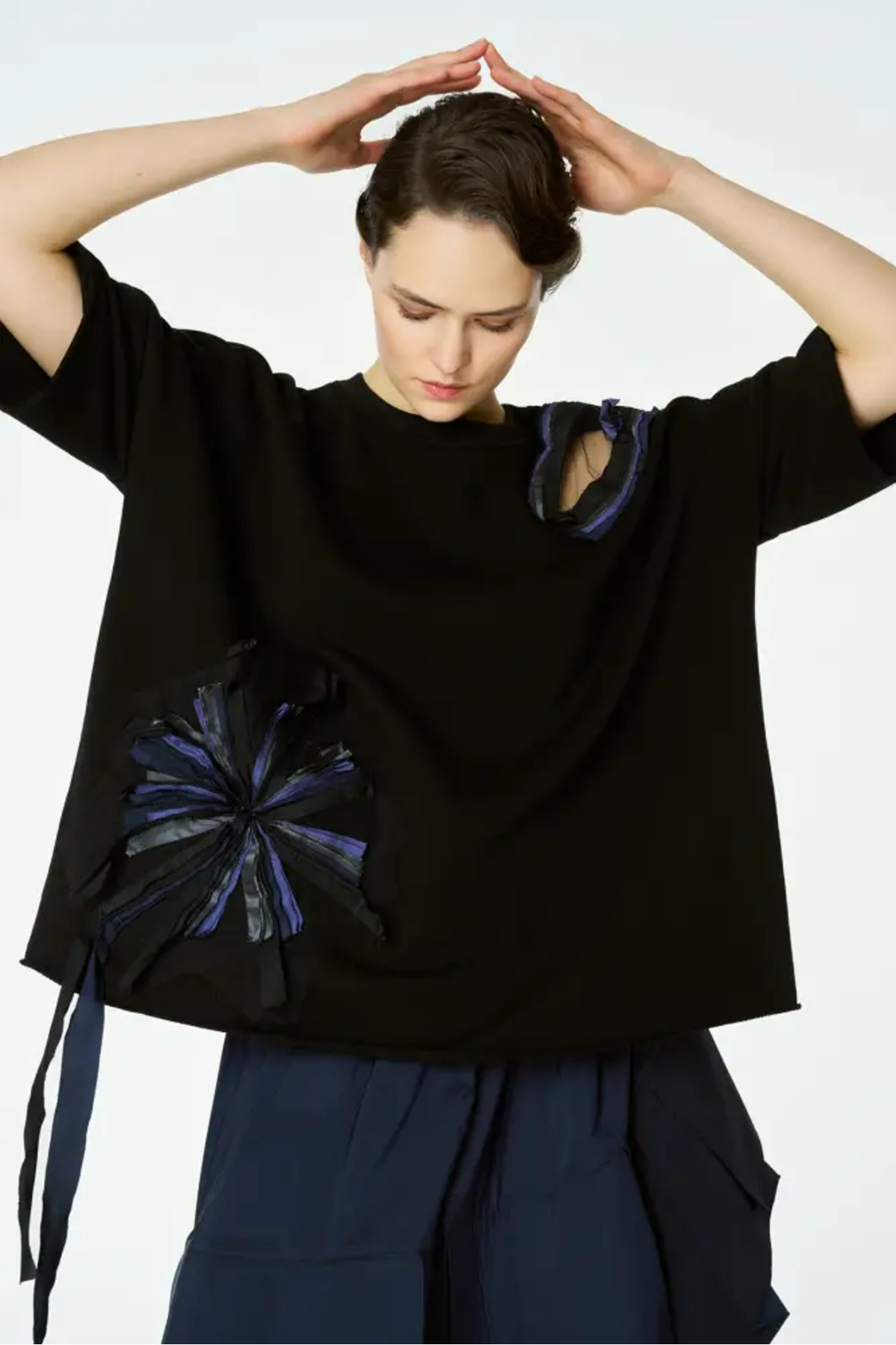 BİZE Adhara Üç İplik Bluz - Siyah