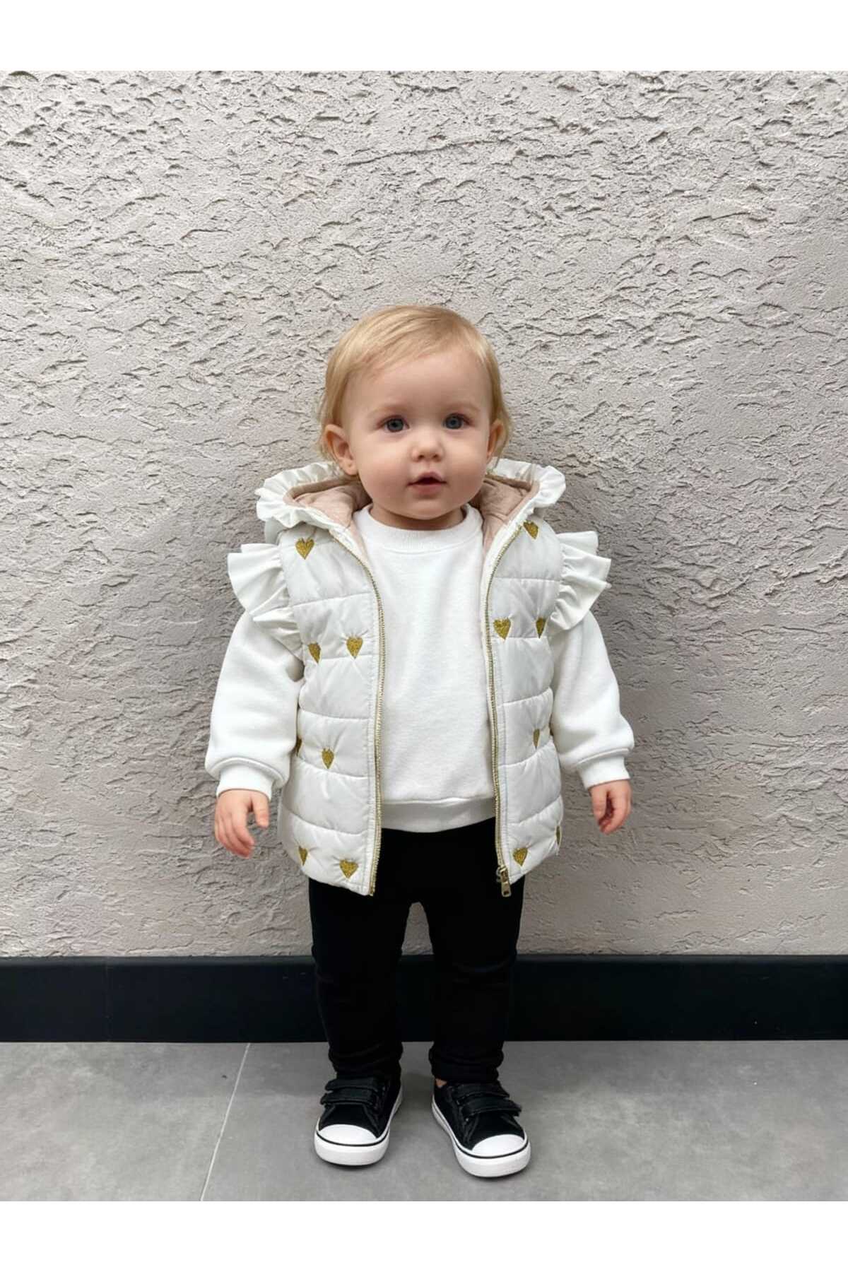 Gocoland Kız Çocuk Kalpli Nakış Kapüşonlu Şişme Yelek fotoğrafı 2 (önizleme)