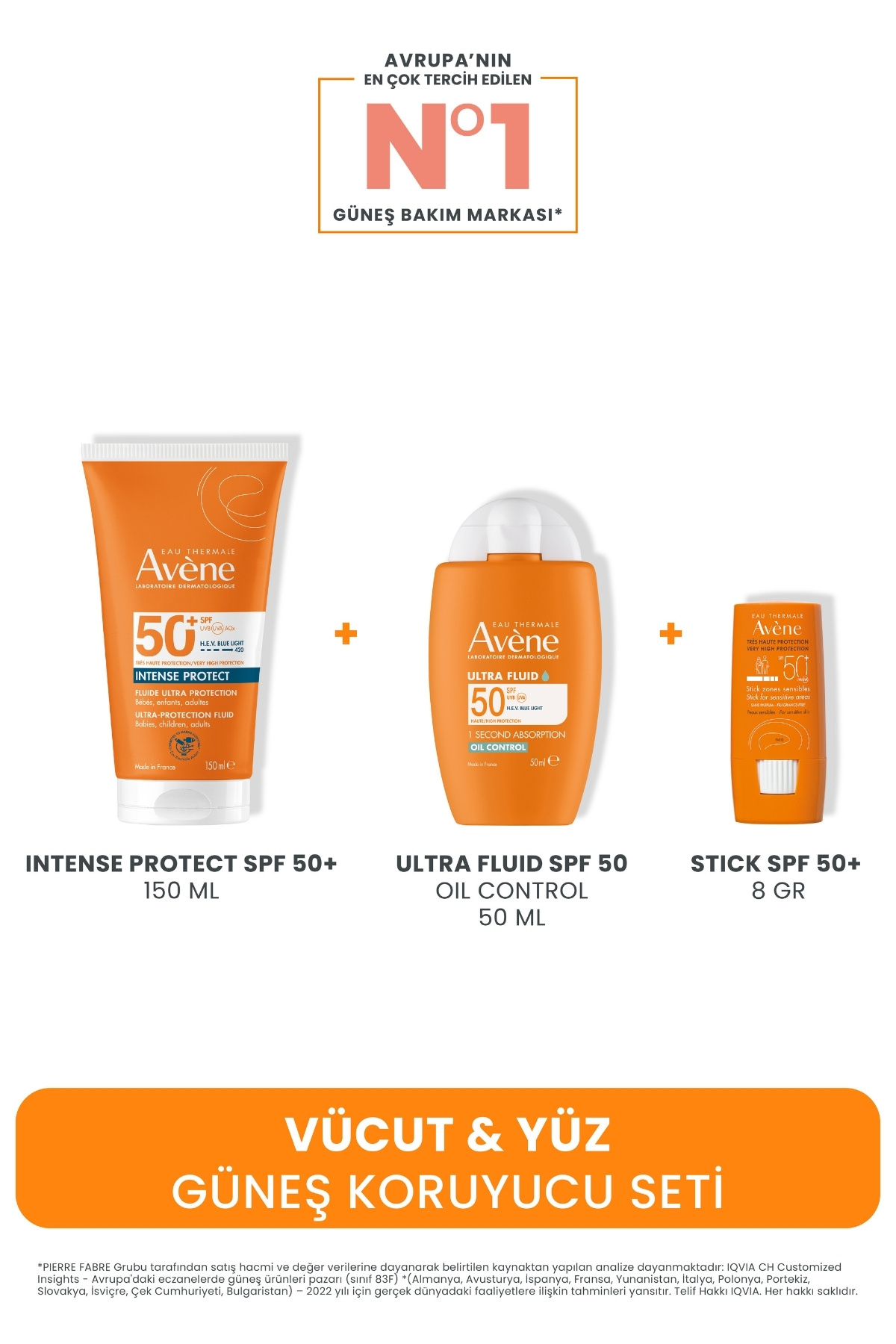 Avene Vücut & Yüz Güneş Koruyucu Seti (Intense Protect + Ultra Fluid Oil Control + Stick)