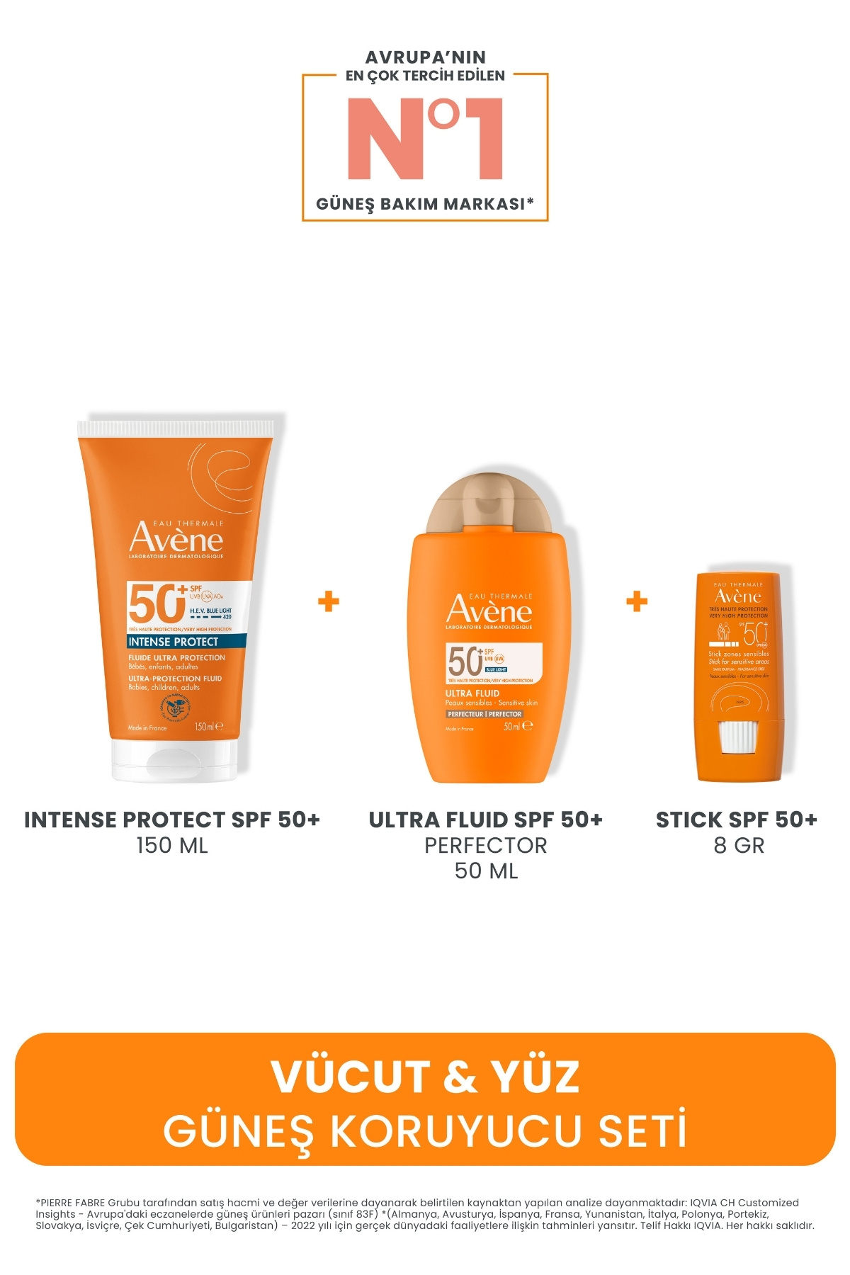 Avene Vücut & Yüz Güneş Koruyucu Seti (Intense Protect + Ultra Fluid Perfector + Stick)