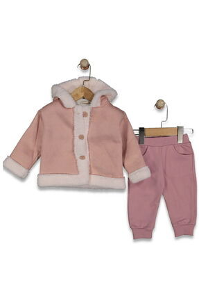 Sani 10060 Kız Bebek Dream Baskılı Süet Montlu 3'lü Takım