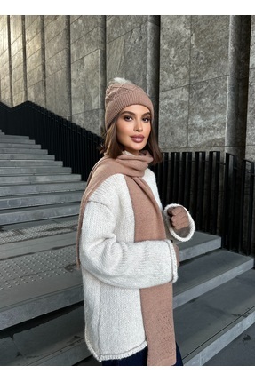 LAGRANZE Rani Kadın Atkı Bere Eldiven 3 Lü Set