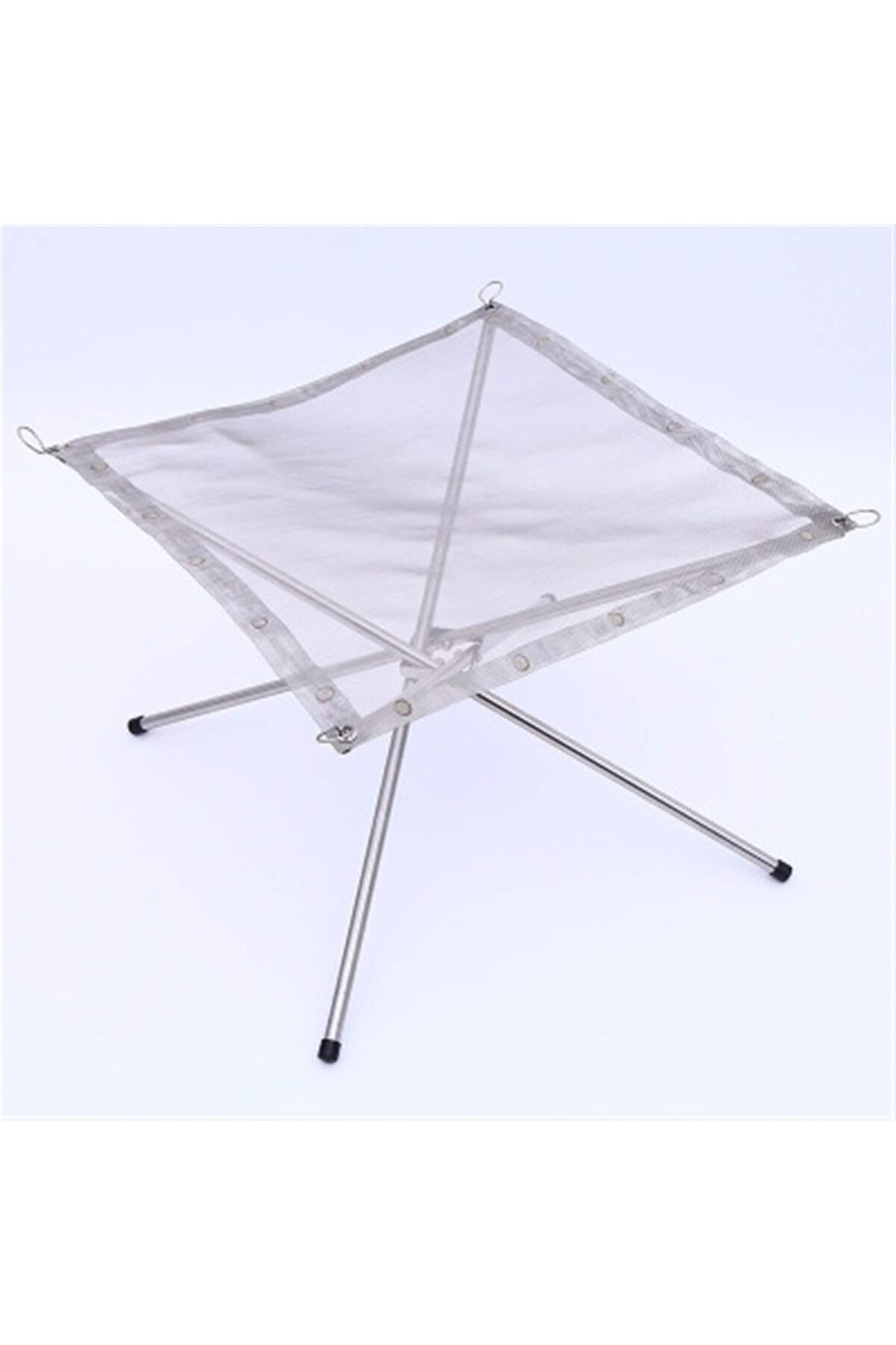 موقد نار خارجي محمول مقاس 11.5 بوصة، موقد نار قابل للطي مصنوع من شبكة من الفولاذ المقاوم للصدأ لحرق الحطب للتخييم