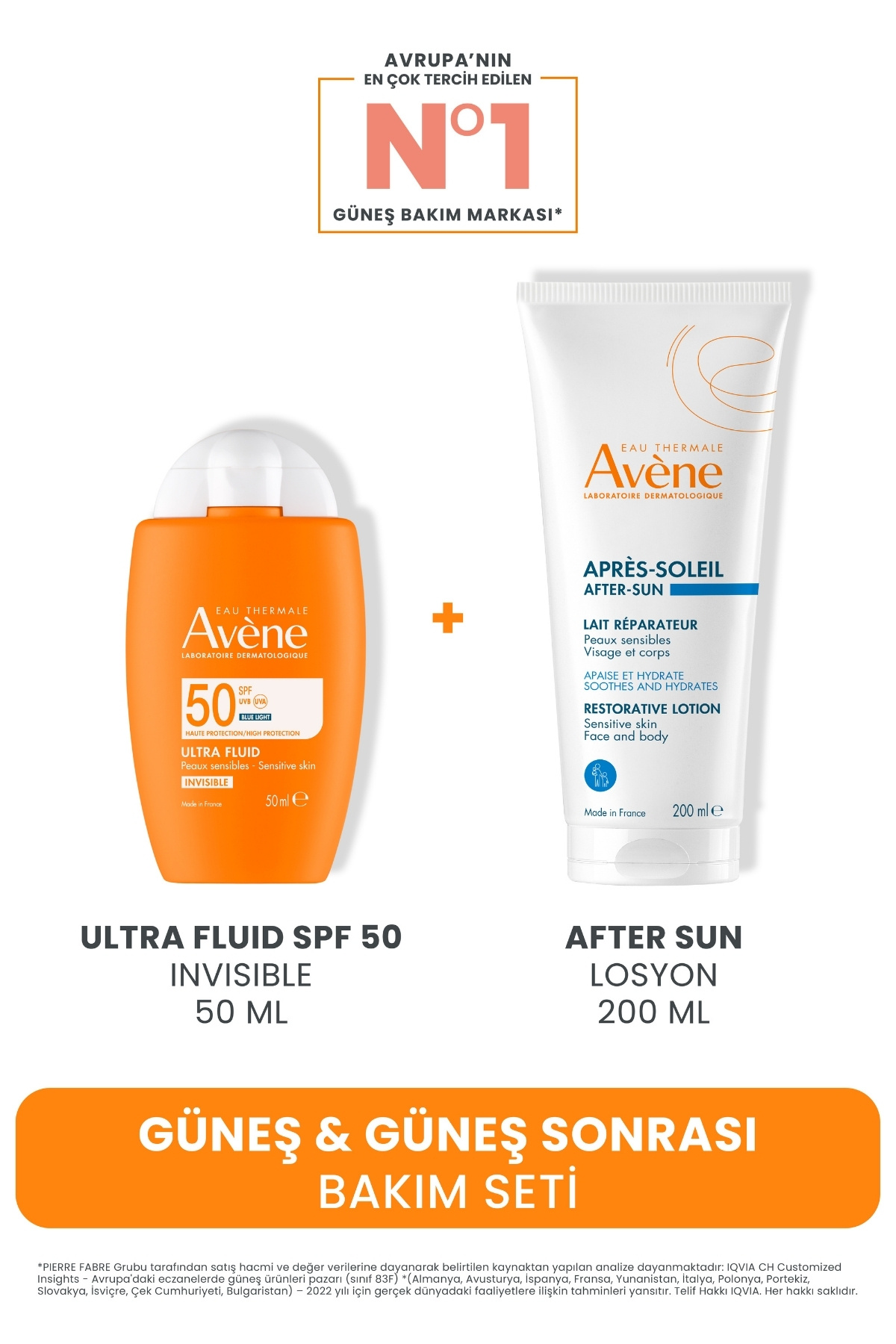 Avene Güneş & Güneş Sonrası Bakım Seti (Ultra Fluid Spf 50 Invisible 50 ML + After Sun Losyon 200 ML)