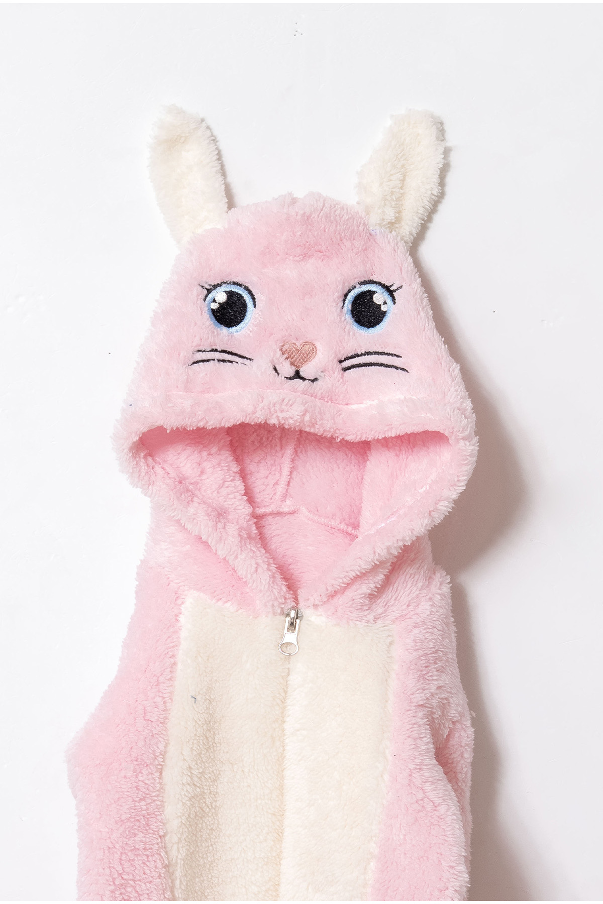 Chicsy Baby Unisex Bebek Kapüşonlu Tavşan Desenli Peluş Tulum fotoğrafı 5 (önizleme)