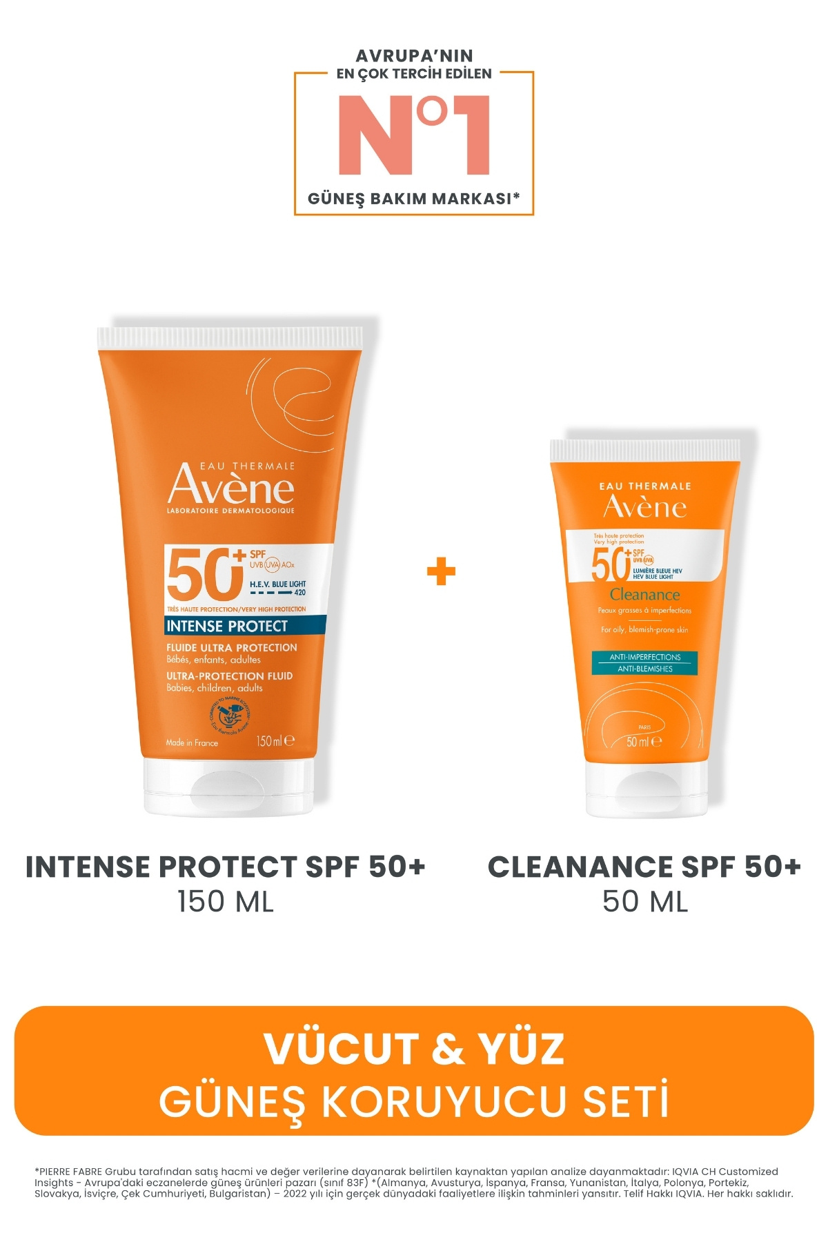 Avene Vücut & Yüz Güneş Koruyucu Seti (Intense Protect Spf 50+ 150 ML + Cleanance Spf 50+ 50 ML)