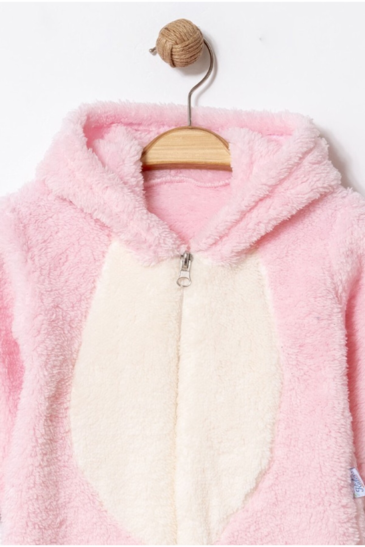 Chicsy Baby Unisex Bebek Kapüşonlu Tavşan Desenli Peluş Tulum fotoğrafı 6 (önizleme)