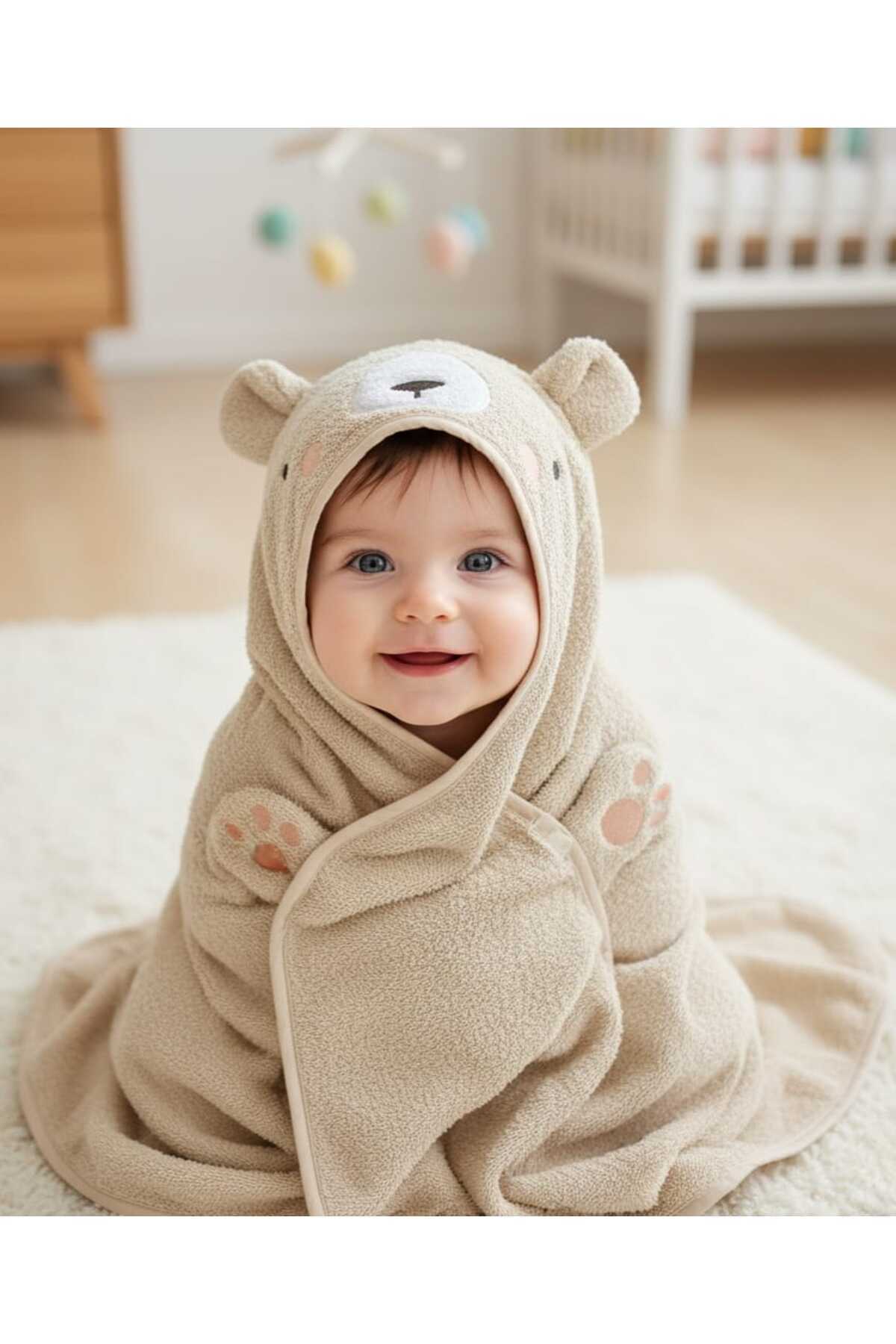 MOTHERCARE OUTLET %100 Pamuklu Yumuşacık Kız-erkek Yenidoğan/Bebek Banyo Kundak Havlusu/AYI