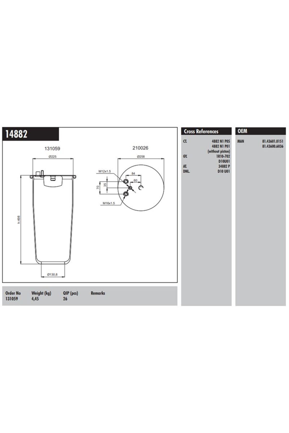 CONNECT Man Truck Dingil Korugu (pistonsuz) - Man Tga 00> - Tgm 05> - Tgx-Tgs 06> - MD 14882