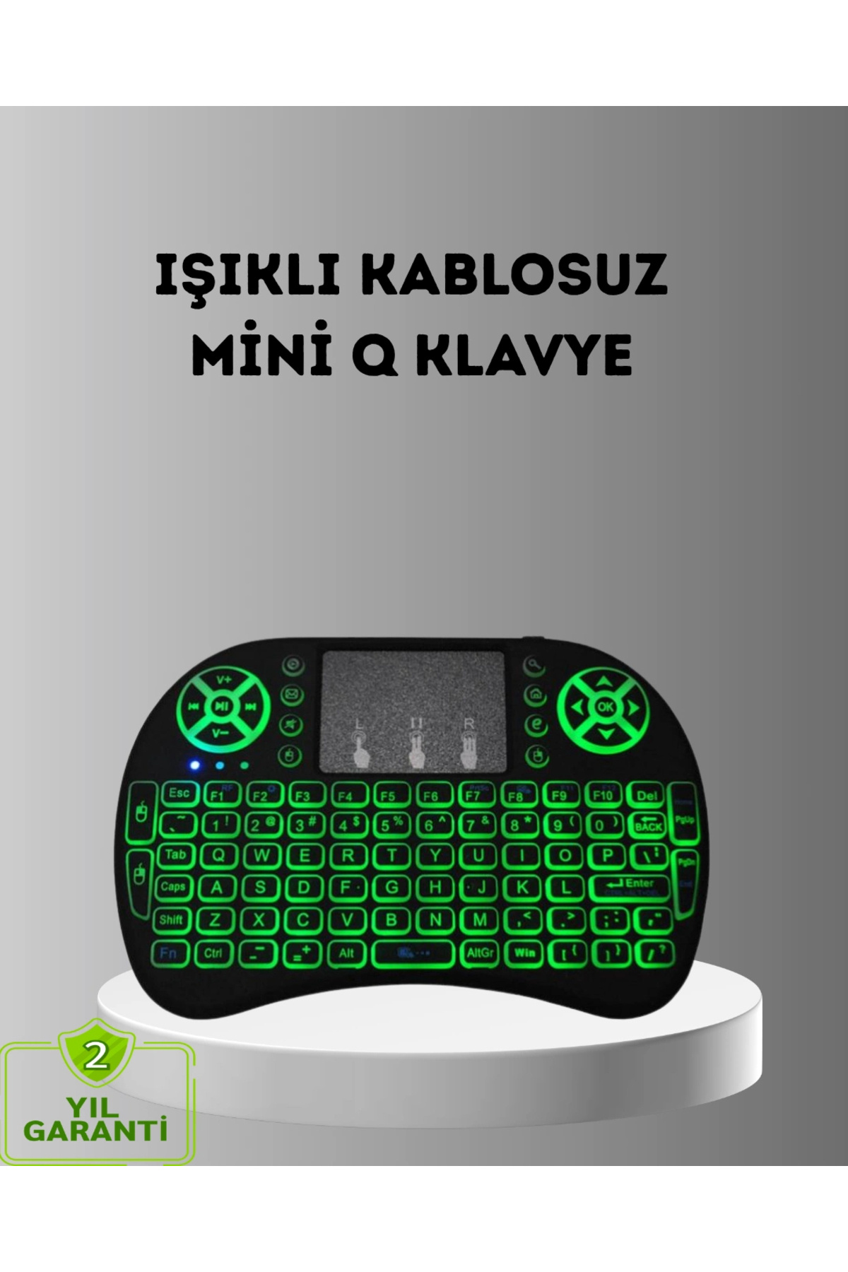 TeknomAVM LED Işıklı Q Klavye – Touchpad, Numerik Tuş Takımı ve Multimedya Kısayolları