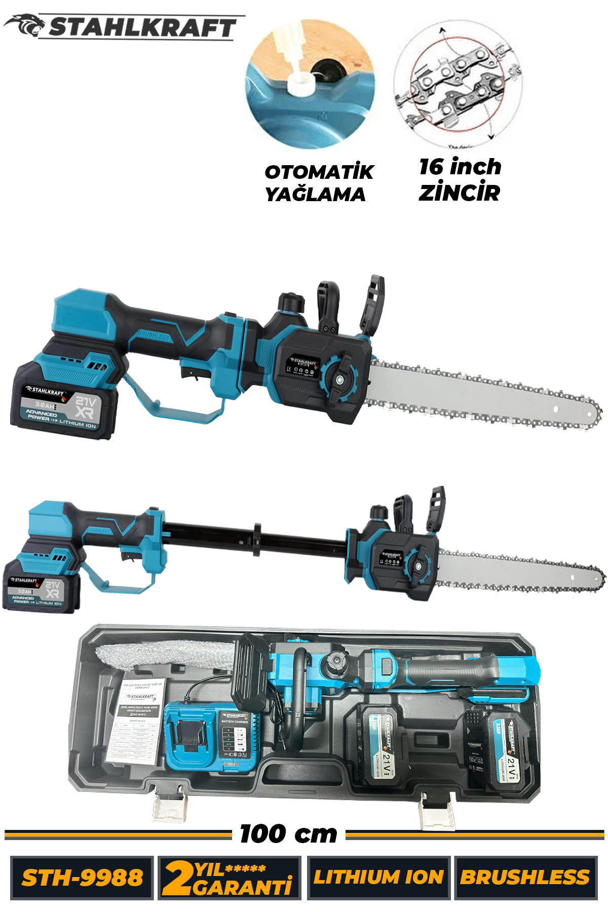 STAHLKRAFT Kömürsüz Motor 30 Cm Palalı Akülü Testere - Fiyatı