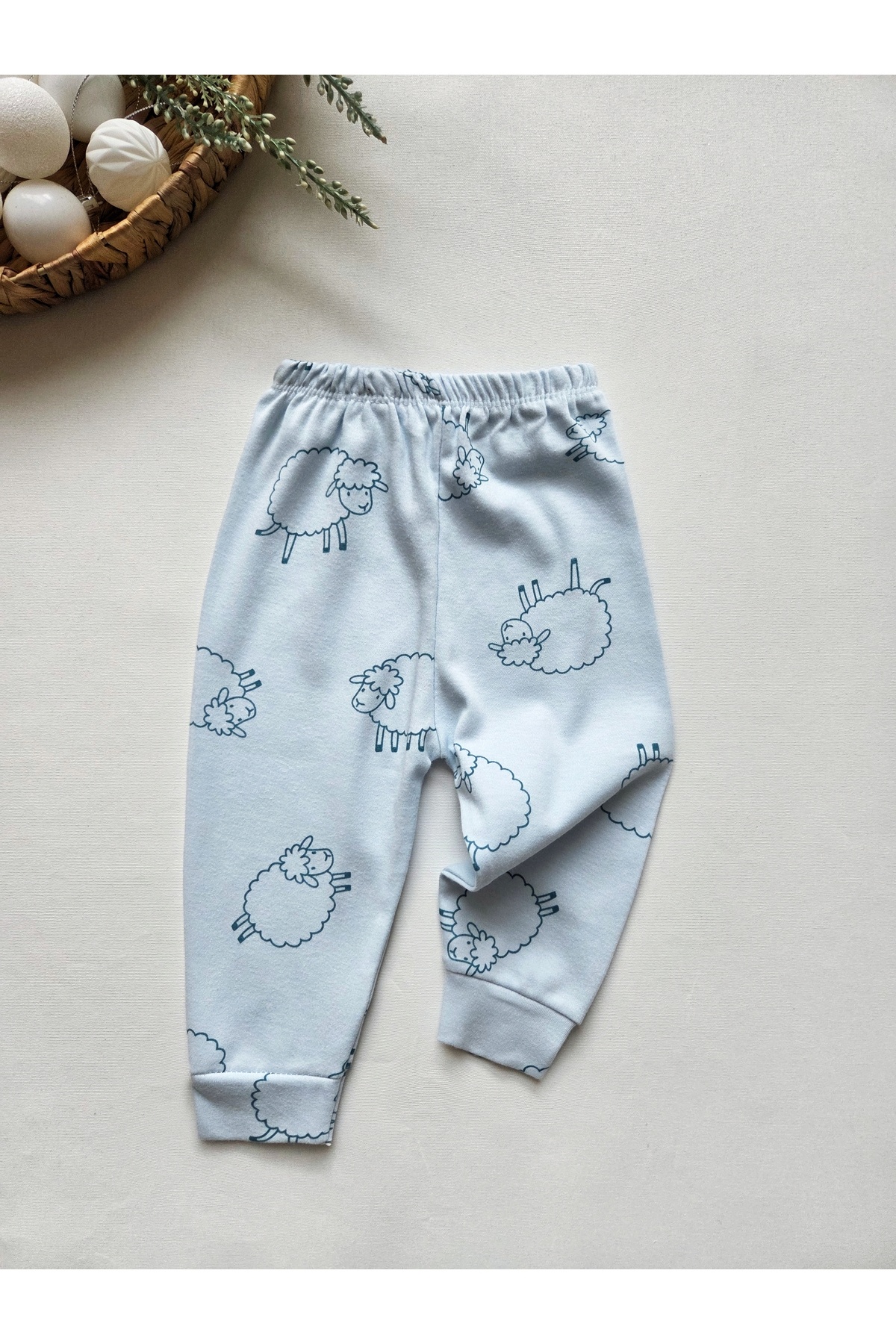 GizaKids %100 Pamuk Kız Erkek Bebek Unisex Patiksiz Pijama Altı 3lü Set fotoğrafı 3 (önizleme)