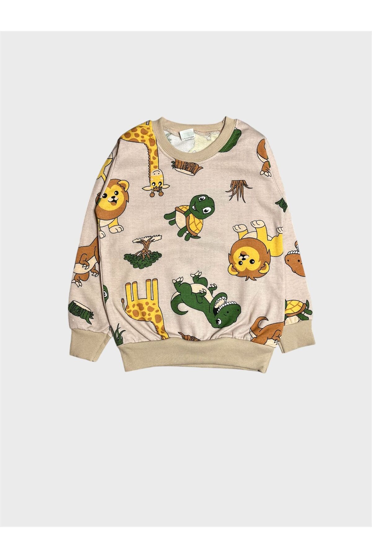 ALİŞ KİDS Erkek Çocuk Pamuklu Şardonlu Bej Rengi Safari Desenli Uzun Kollu Kışlık Pijama Takımı fotoğrafı 5 (önizleme)