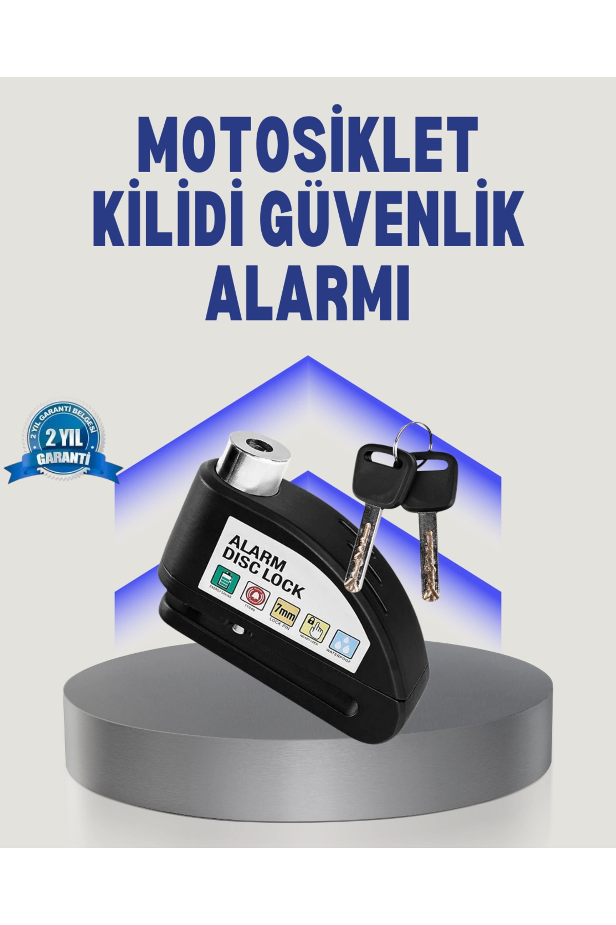 TeknomAVM Disk Fren Kilidi Alarmlı Anti Hırsızlık Motosiklet Scooter Bisiklet