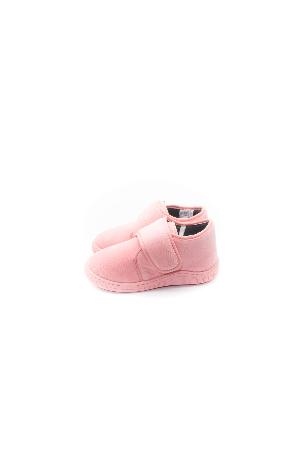 KU&PA SHOES Pas Pembe Kadife Kids Çocuk Unisex Panduf Ayakkabı Cırtlı Rahat Kaydırmaz Taban Ev Patiği KP-1001 fotoğrafı 7 (önizleme)