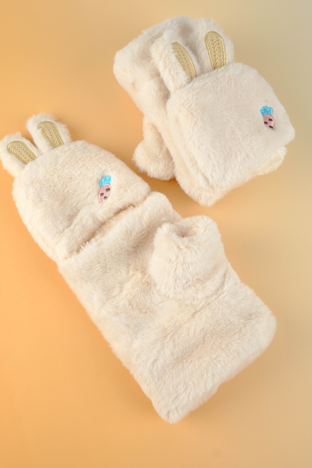 Jack Ferrero  Peluş Kürk Örgü Eldiven Peluş Parmaksız Eldiven Kış Yumuşak Sıcak Kalın Kız Erkek 7 yaş ve üzeri - Görsel 6