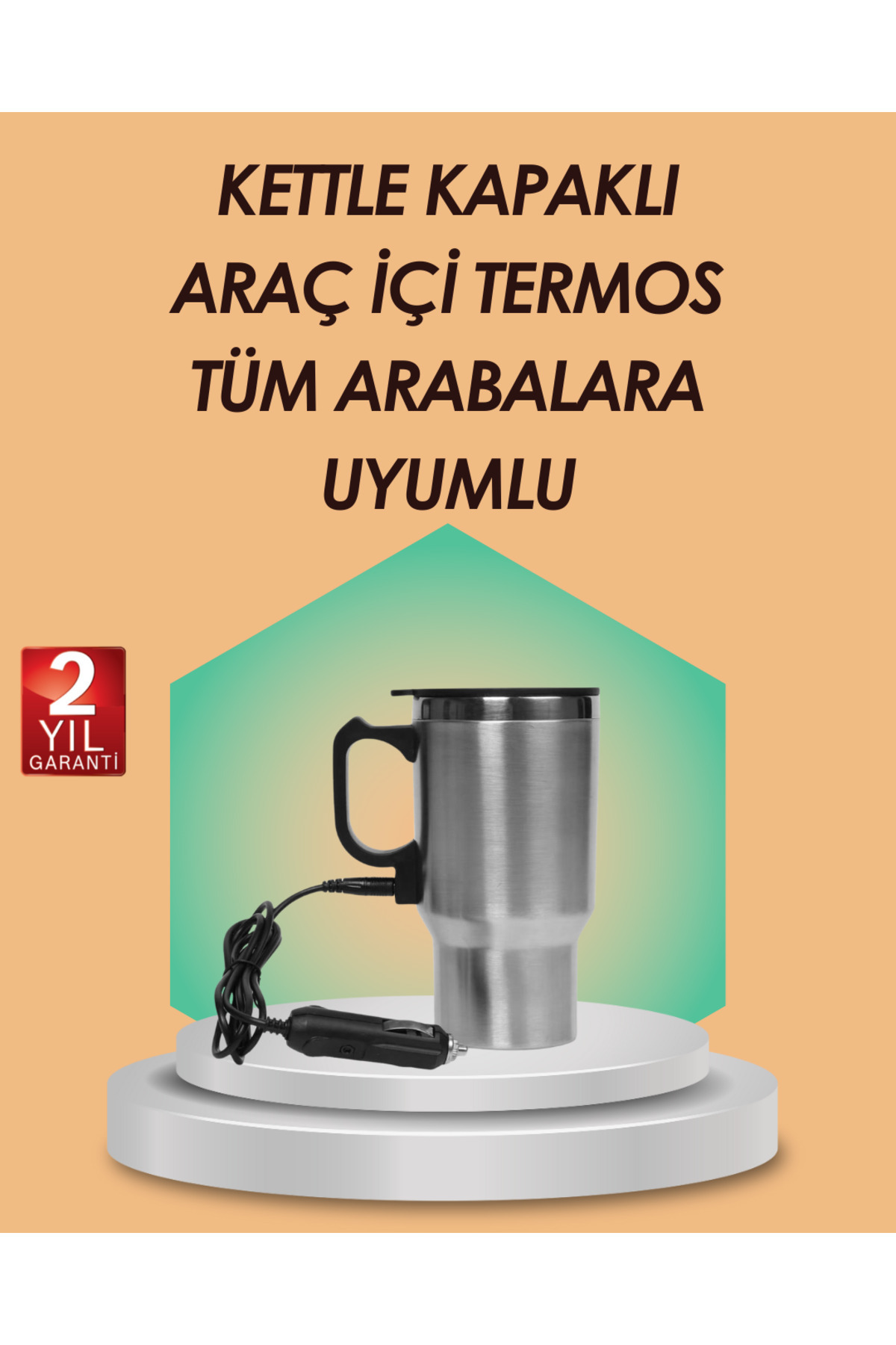 Marsilyan Araç İçi Isıtıcı Termos Bardak Paslanmaz Çelik - FKU8363-9649