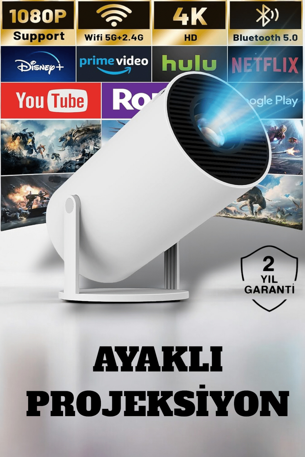 toyigoo HDMI ve Full HD Teknolojili 160 ANSI Lümen Kablosuz Projeksiyon - tygo8718-9405