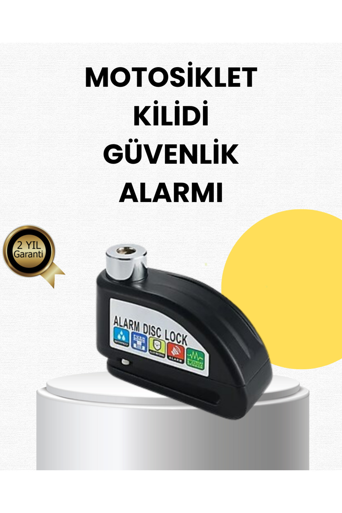 VINTESSY Çelik Gövdeli Alarm Disk Kilidi Motosiklet ve Bisiklet İçin Güvenlik - MKR7846-4014