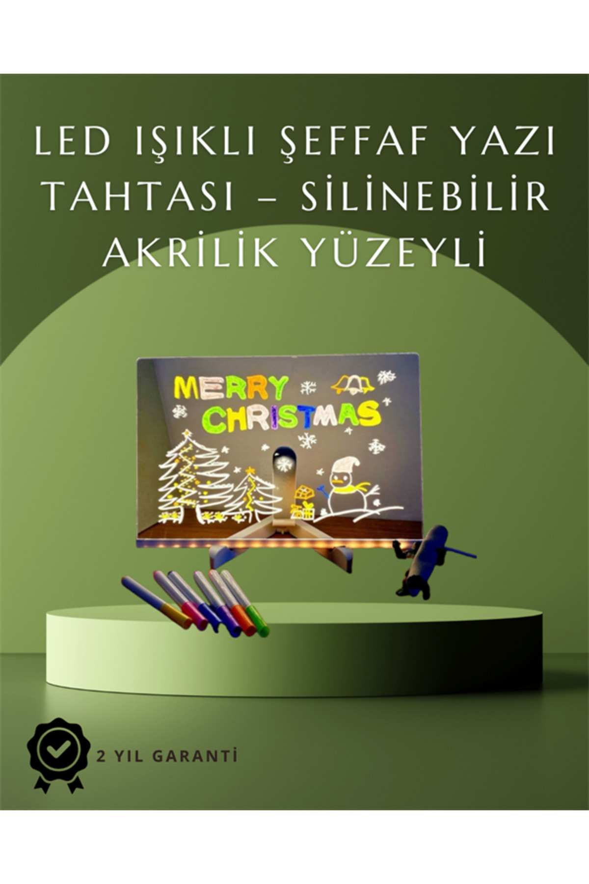 Bodrum Ekipman Şık ve Modern LED Pano – Neon Işıklı Silinebilir Akrilik Yazı Tahtası 7 Ren - ERFI5943-311