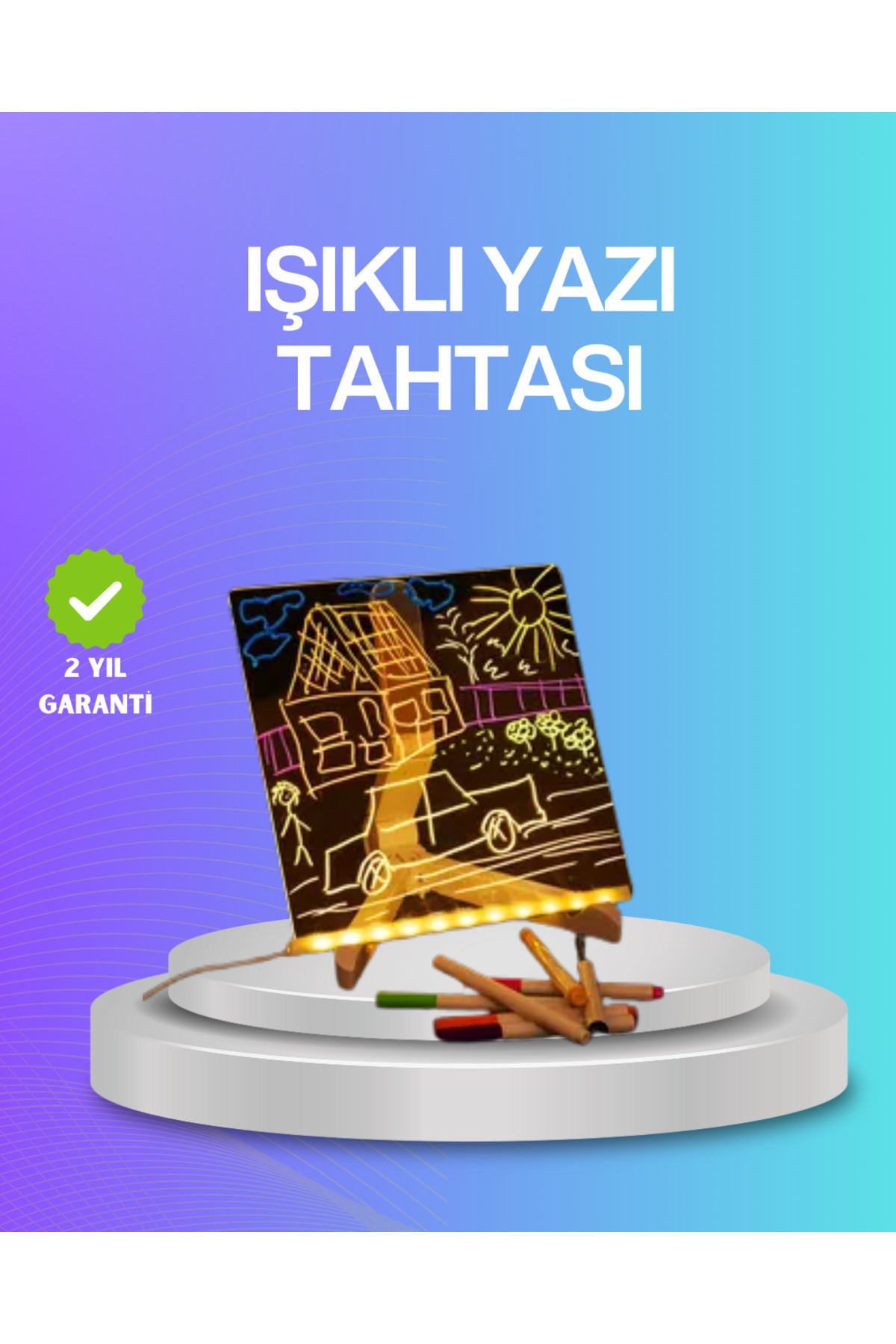 Bodrum Ekipman Çocuklar ve Yetişkinler İçin USB LED Işıklı Çizim Panosu - ERFI1292-6660