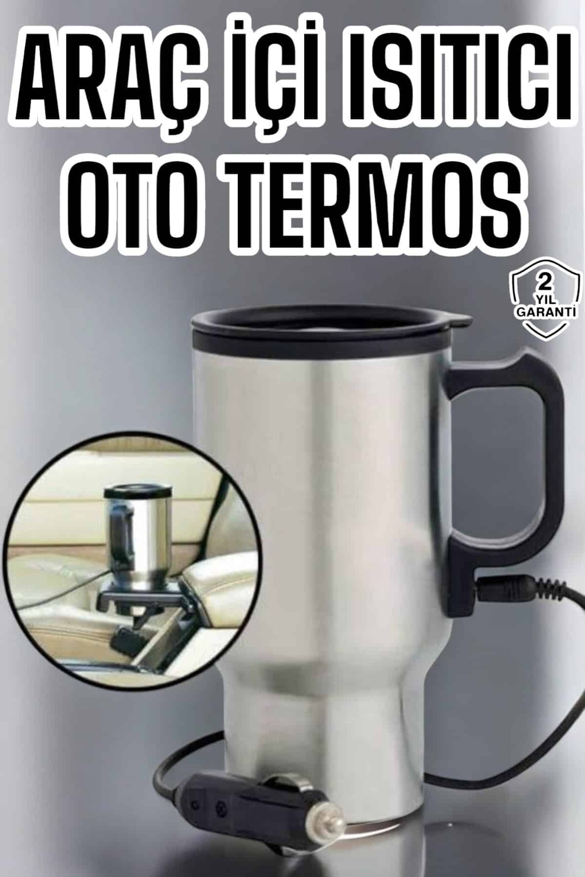 Marsilyan Araç İçi Çelik Su Isıtıcı Termos Bardak Çakmak Girişli Kupa Görünümlü - FKU2010-3824