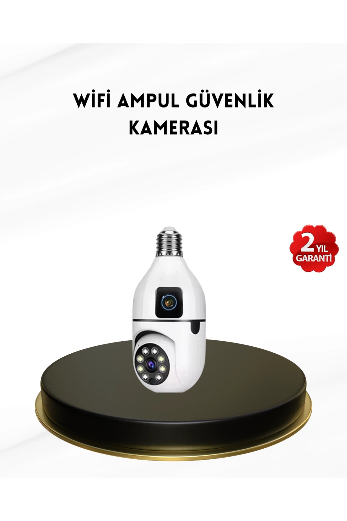 Flamex 1080P WiFi Ampul Kamera Uzaktan Erişimli Hareket Sensörlü Gece Görüşlü