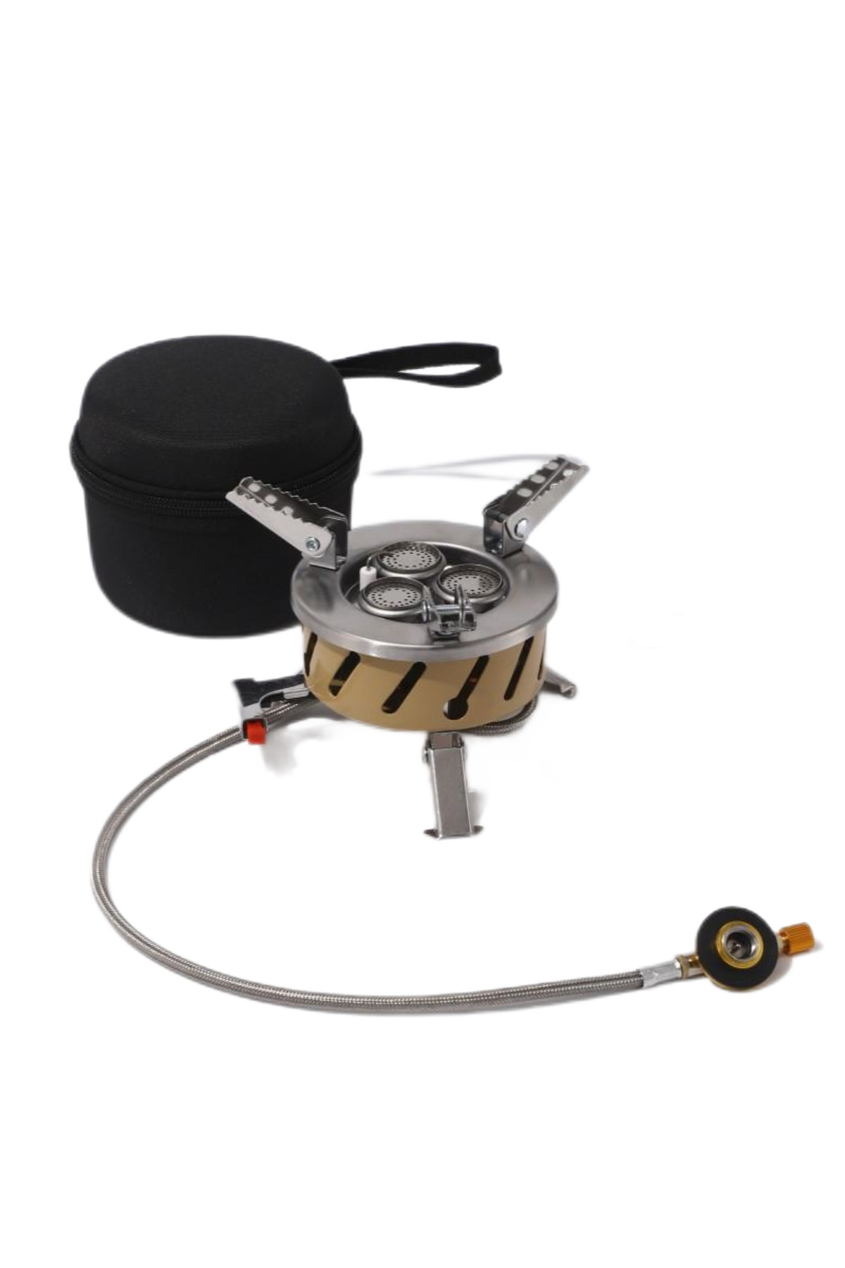 موقد غاز البوتان ثلاثي الشعلات صديق للبيئة من OEM بثلاثة رؤوس للتخييم والنزهات