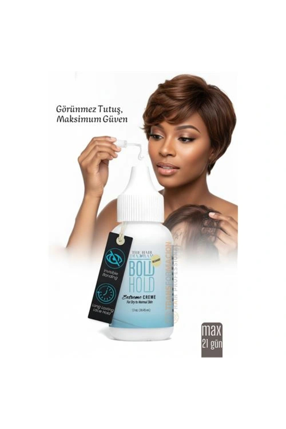 shopwave Protez Saç Yapıştırıcı - Peruk ve Keratin Kaynak Saç İçin Görünmez ve Uzun Süreli Yapıştırıcı Bold