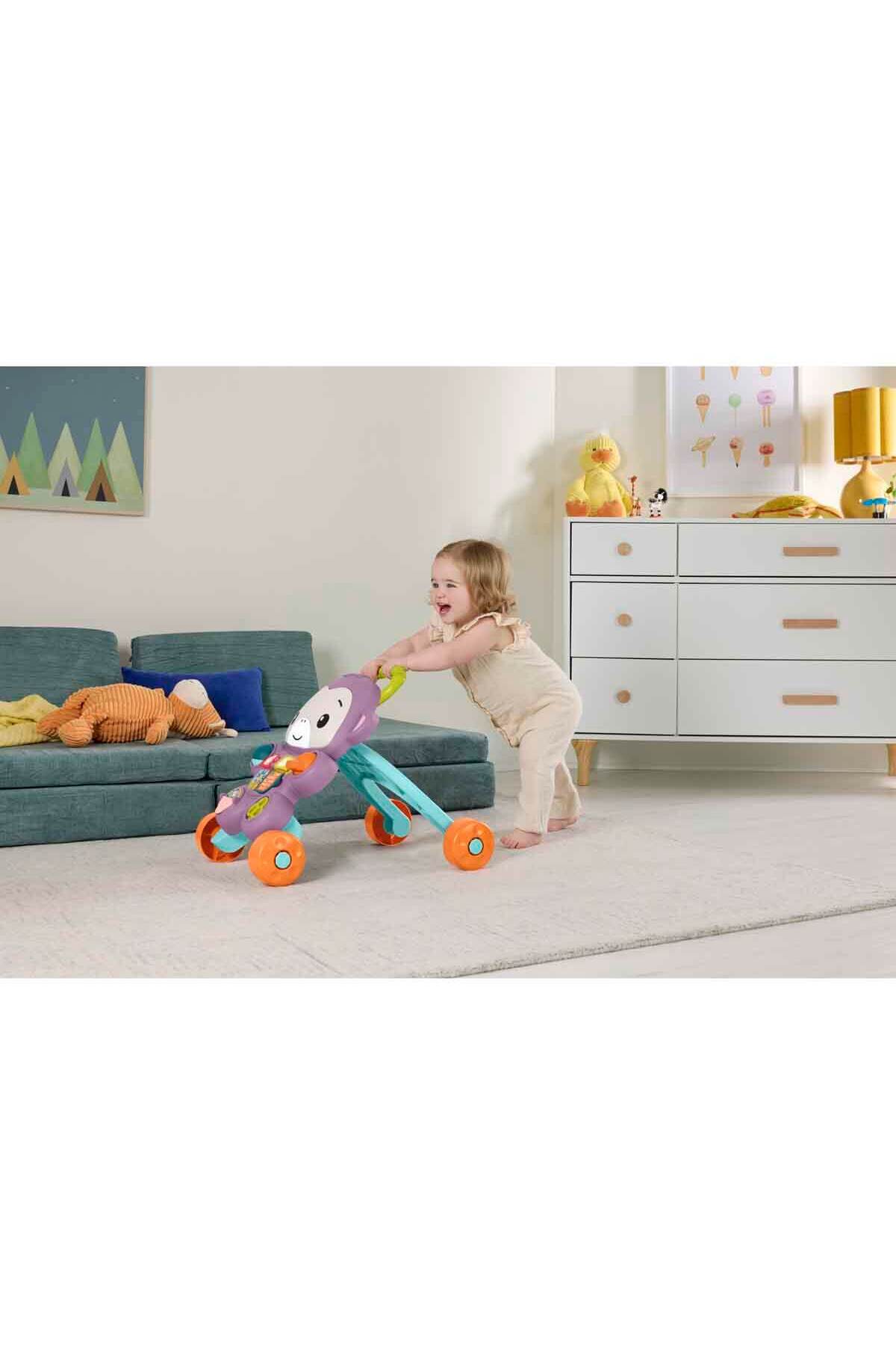 Fisher Price Sesli ve Işıklı Benimle Öğren Mor Maymun Yürüteç JGW94 fotoğrafı 2 (önizleme)