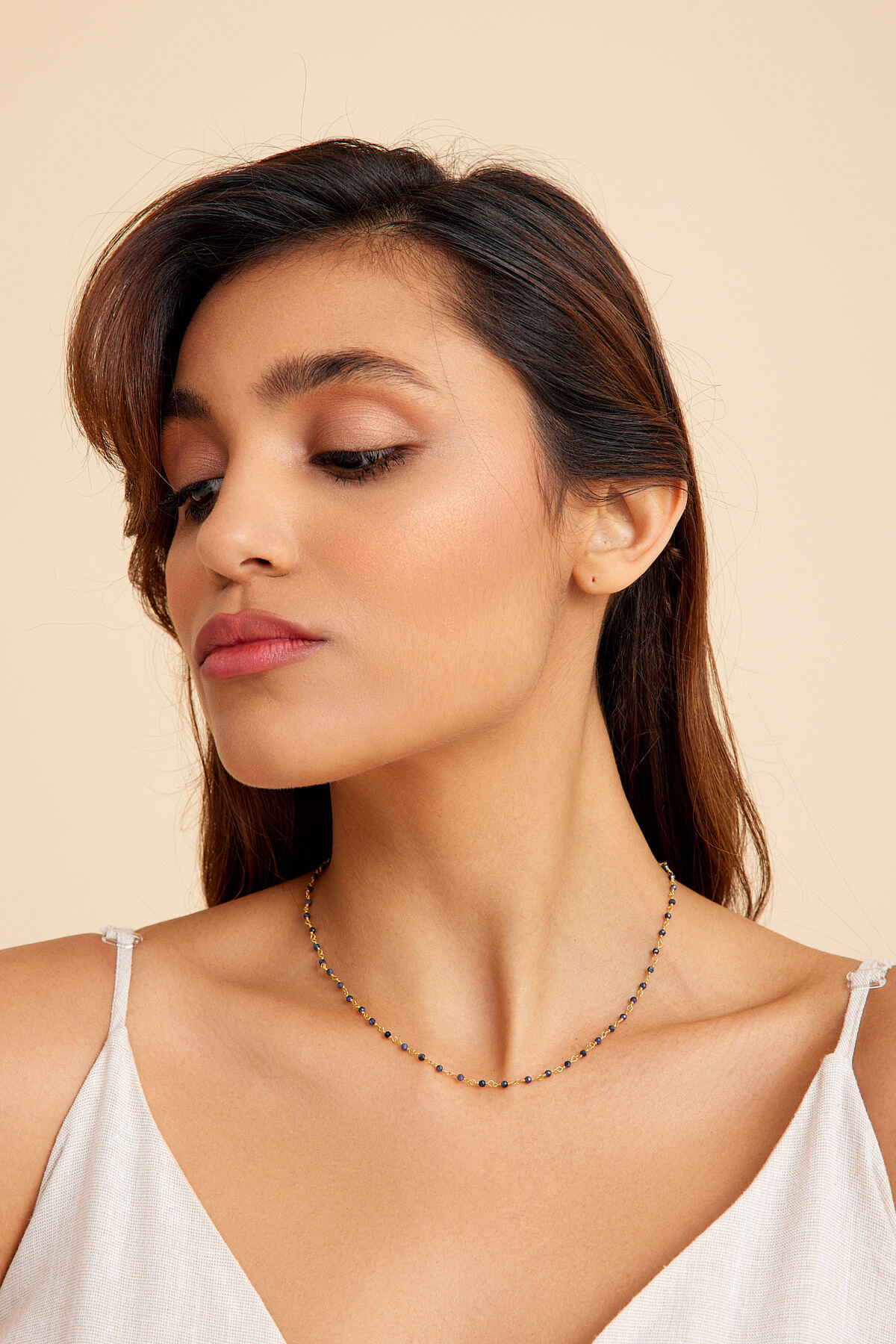 art and crafts jewelry Safir Taşlı Gümüş Örme Kolye görsel 2