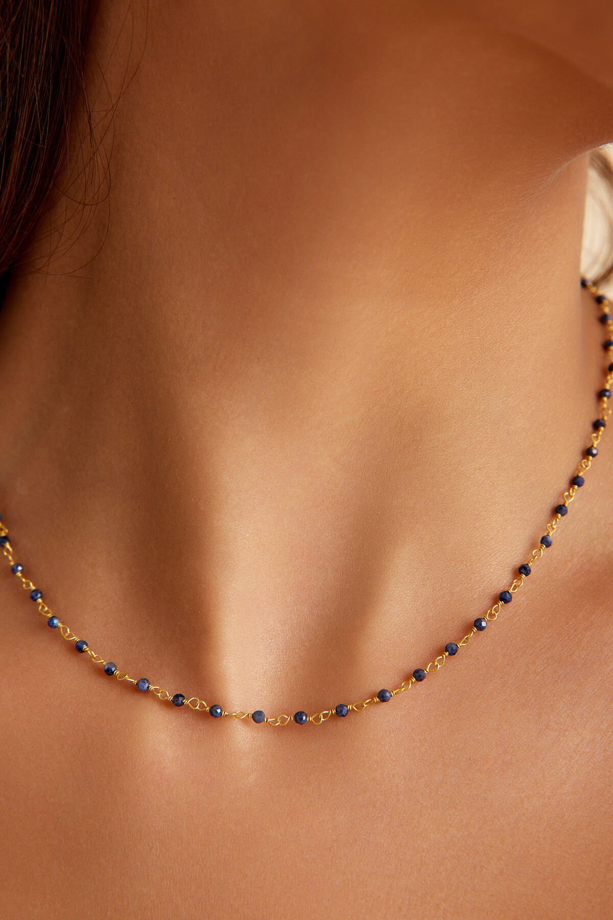 art and crafts jewelry Safir Taşlı Gümüş Örme Kolye görsel 5