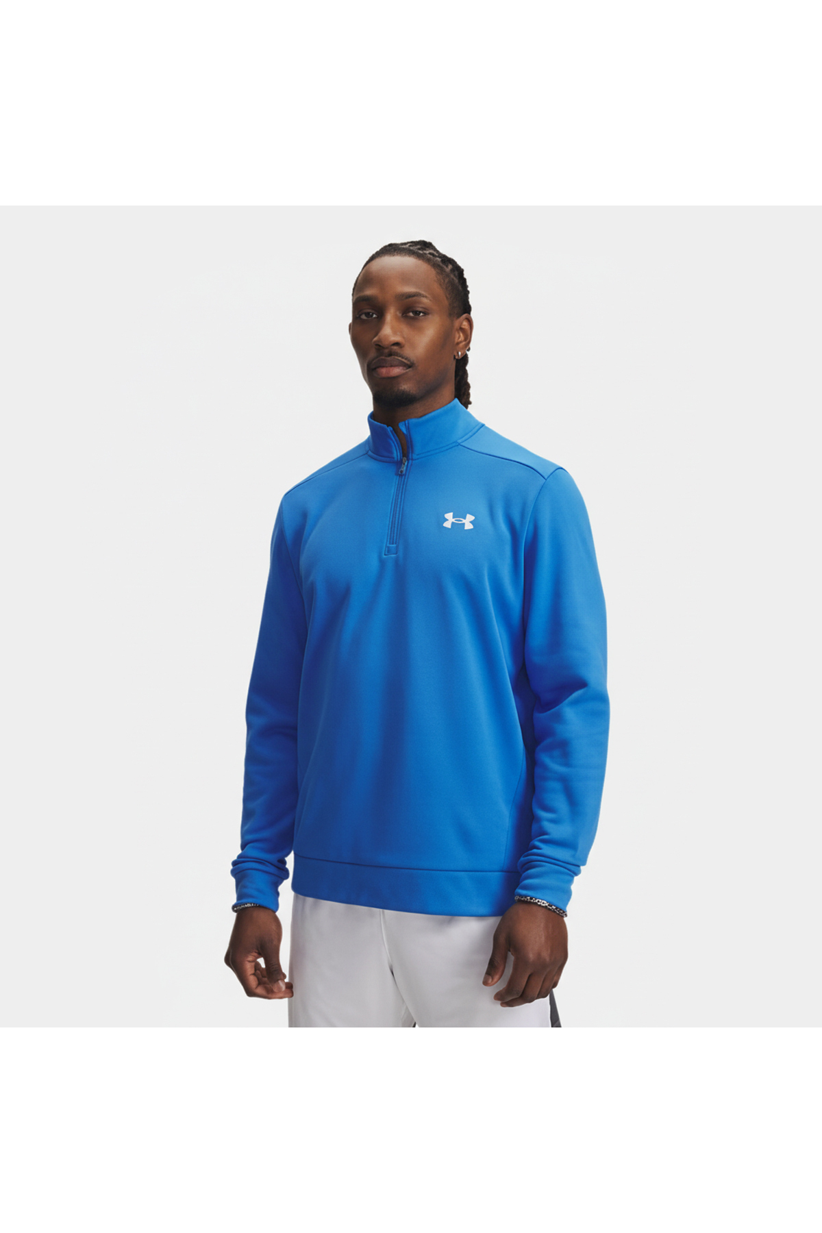 آندر آرمور سویشرت یقه ایستاده آبی مردانه Armour Fleece