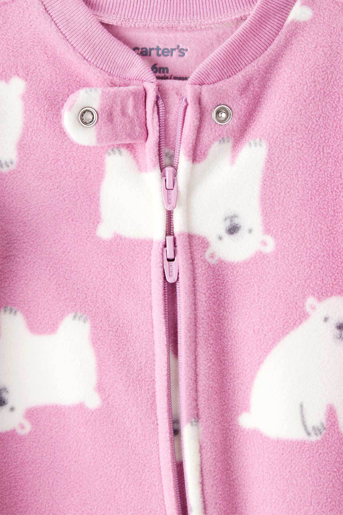 Carter's Kız Bebek Pembe Polar Tulum fotoğrafı 2 (önizleme)