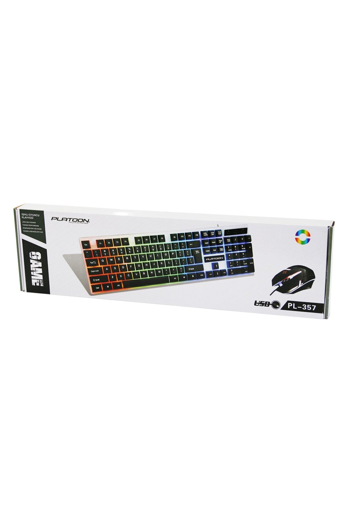 Go İthalat IŞIKLI USB KABLOLU OYUNCU KLAVYE - MOUSE SET PL-357 (5250)