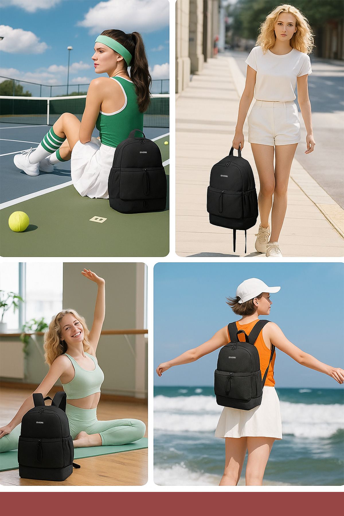 D'VERS  Unisex Hafif ve Konforlu Spor Günlük Sırt Çantası –Ayakkabı Bölmeli, Suya Dayanıklı, Geniş İç Hacim - Görsel 8