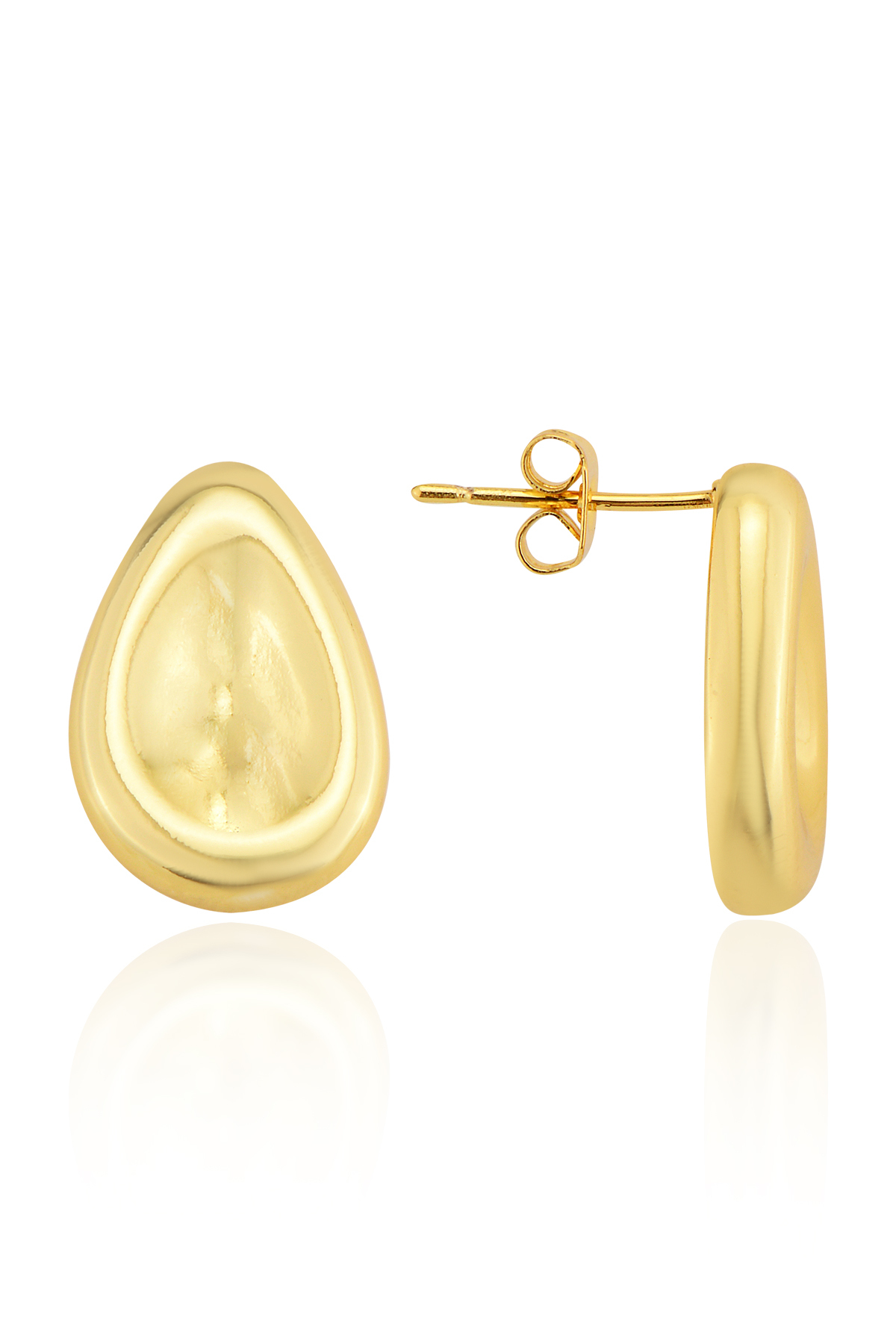 Minimalist Drop Model Gold Color Stainless Steel Earrings