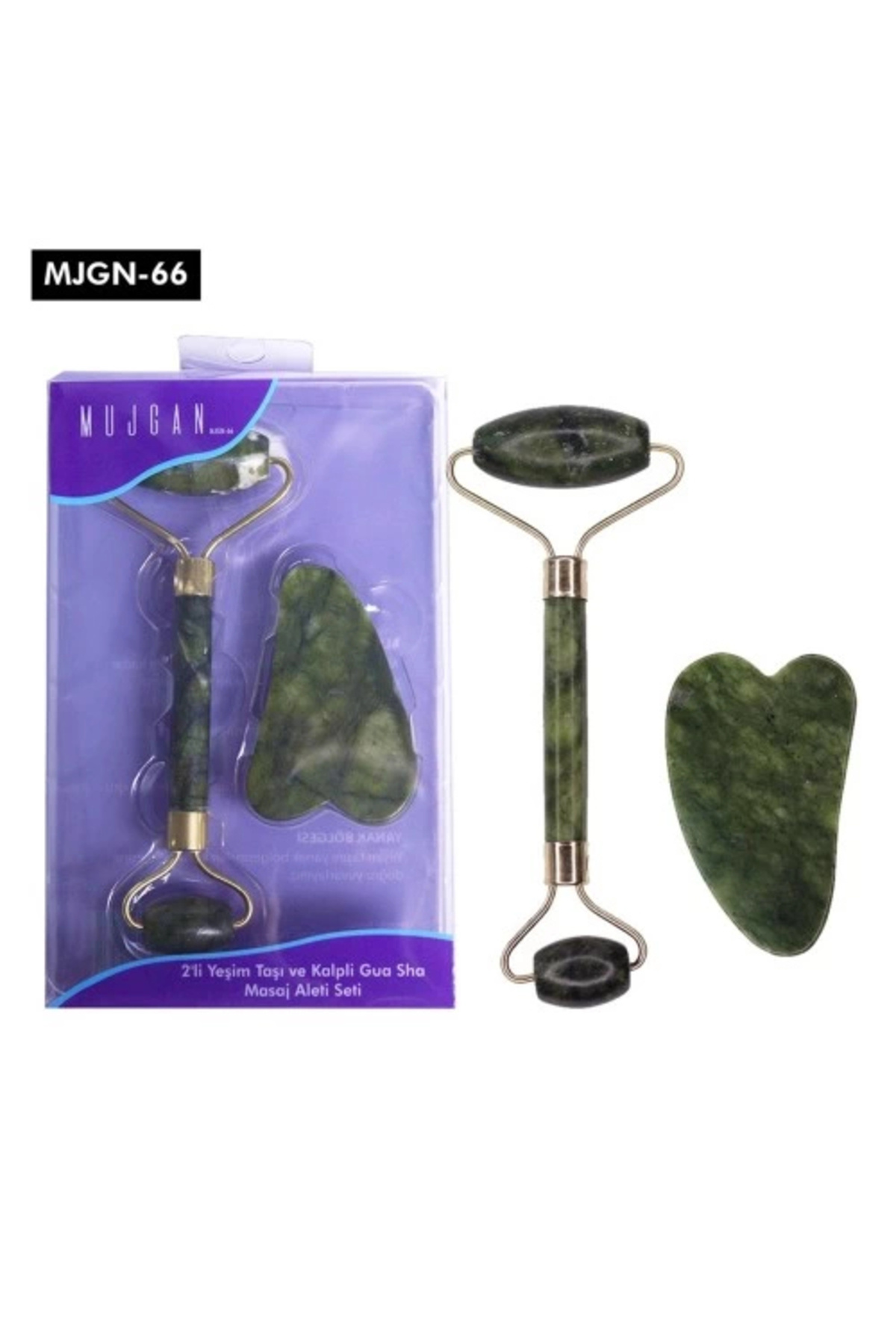 Dodes Jade Roller Gua Sha Taşı Seti