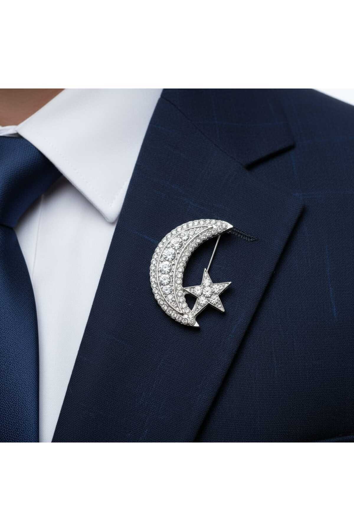 Ralp Moda Büyük Boy Ay Yıldız Broş