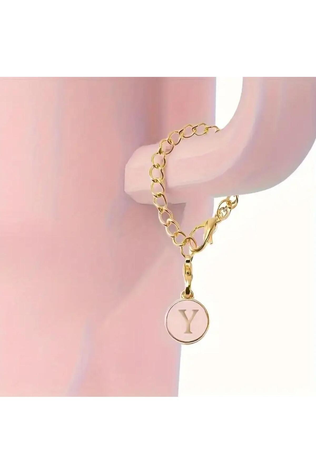 alisa Y Harfi Termos Uyumlu Pembe Charm Aksesuar Sallantılı Süs