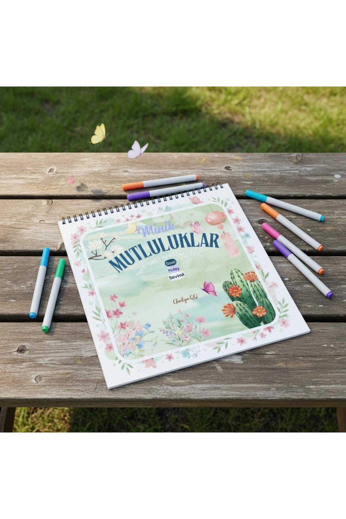 M&H Coloring Minik Mutluluklar - 21x21 cm Boyama Kitabı, Çocuk ve Yetişkinler için