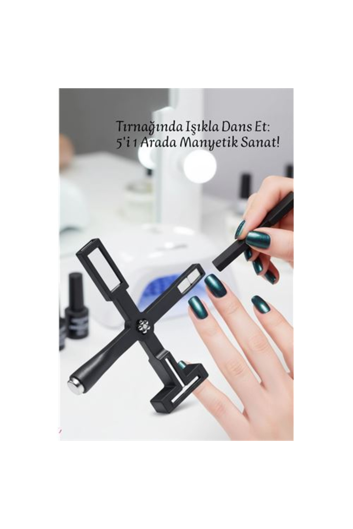 mudikonsept 5 Etkili Cat Eye Oje Mıknatısı Seti - Profesyonel Kedi Gözü Manyetik Jel Oje Tasarım Aracı