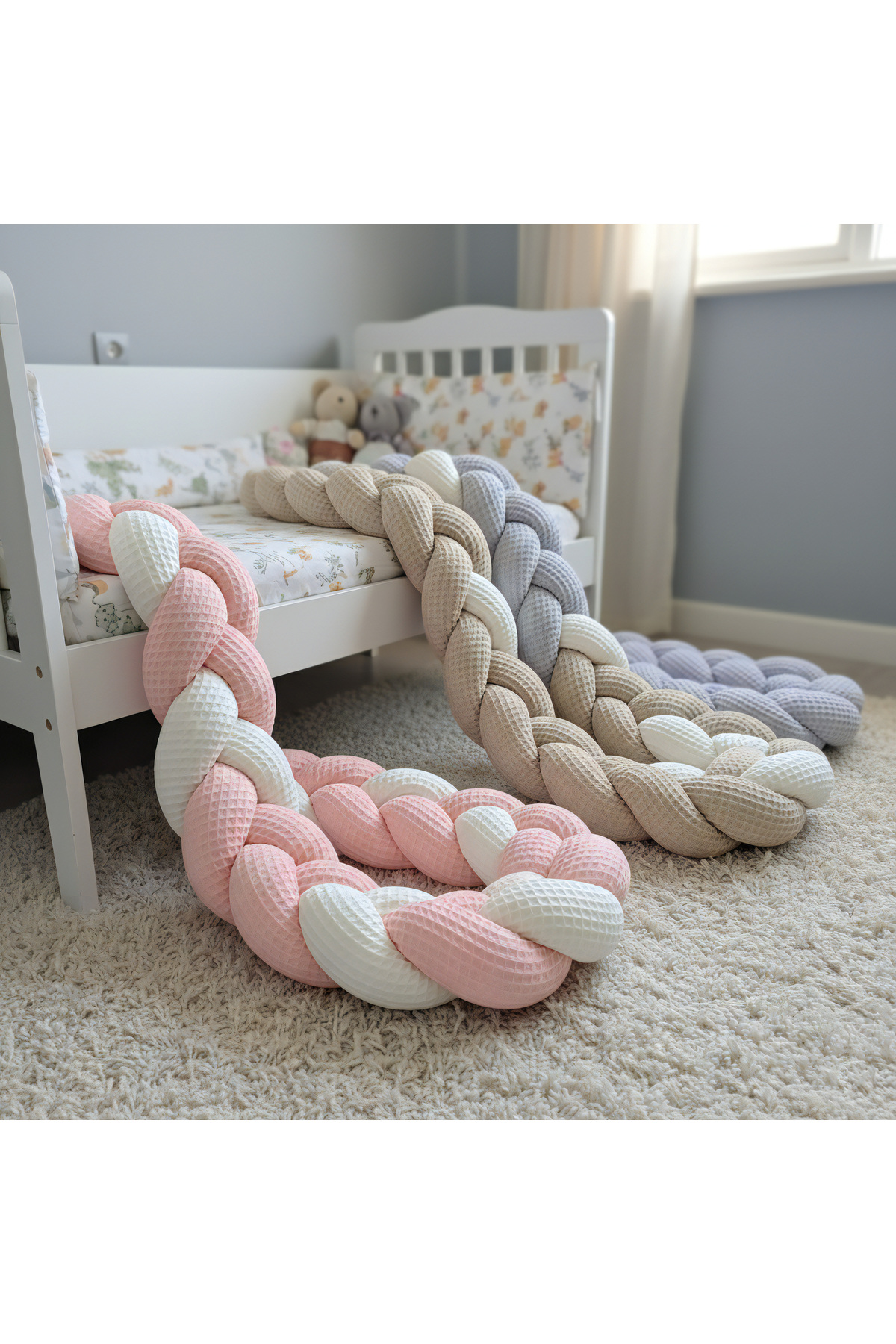 Baby Étoile Beşikler İçin Örgü Kenar Koruma - Petek Pike Kumaş fotoğrafı 5 (önizleme)