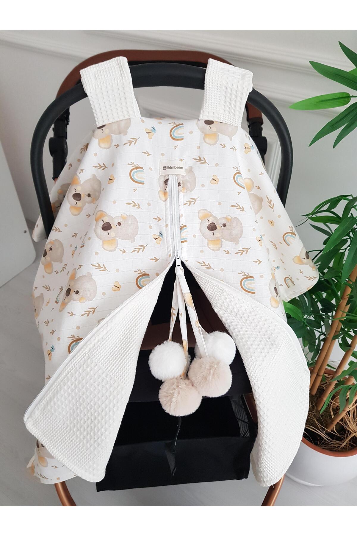 ib ilkimbebe Puset Örtüsü Koala Pikeli ,Yenidoğan Bebek Ürünleri, Arabası fotoğrafı 4 (önizleme)