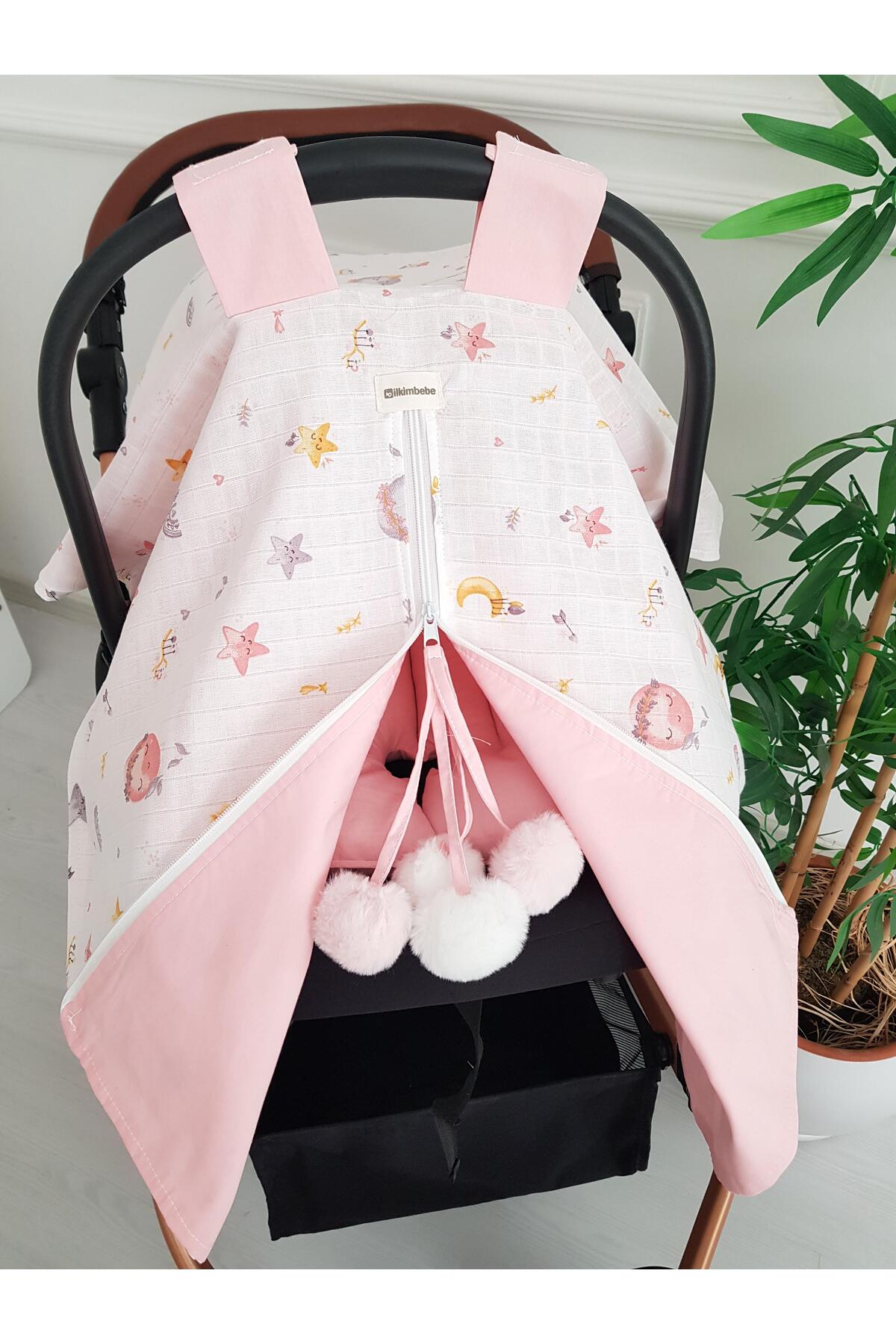 ib ilkimbebe Dolanay Büyük Ponponlu Puset Örtürü ve Minderi fotoğrafı 5 (önizleme)