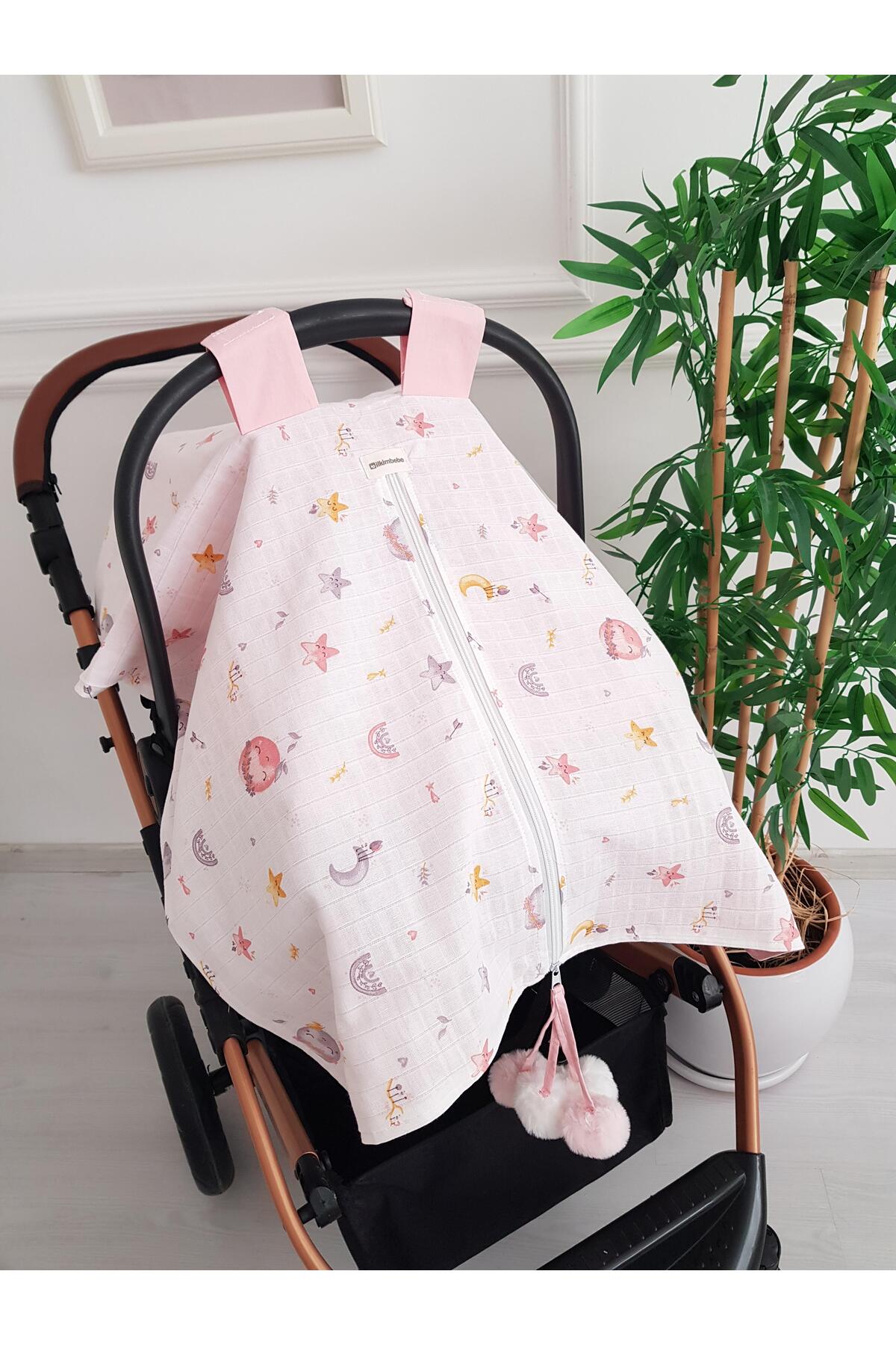 ib ilkimbebe Dolanay Büyük Ponponlu Puset Örtürü ve Minderi fotoğrafı 3 (önizleme)