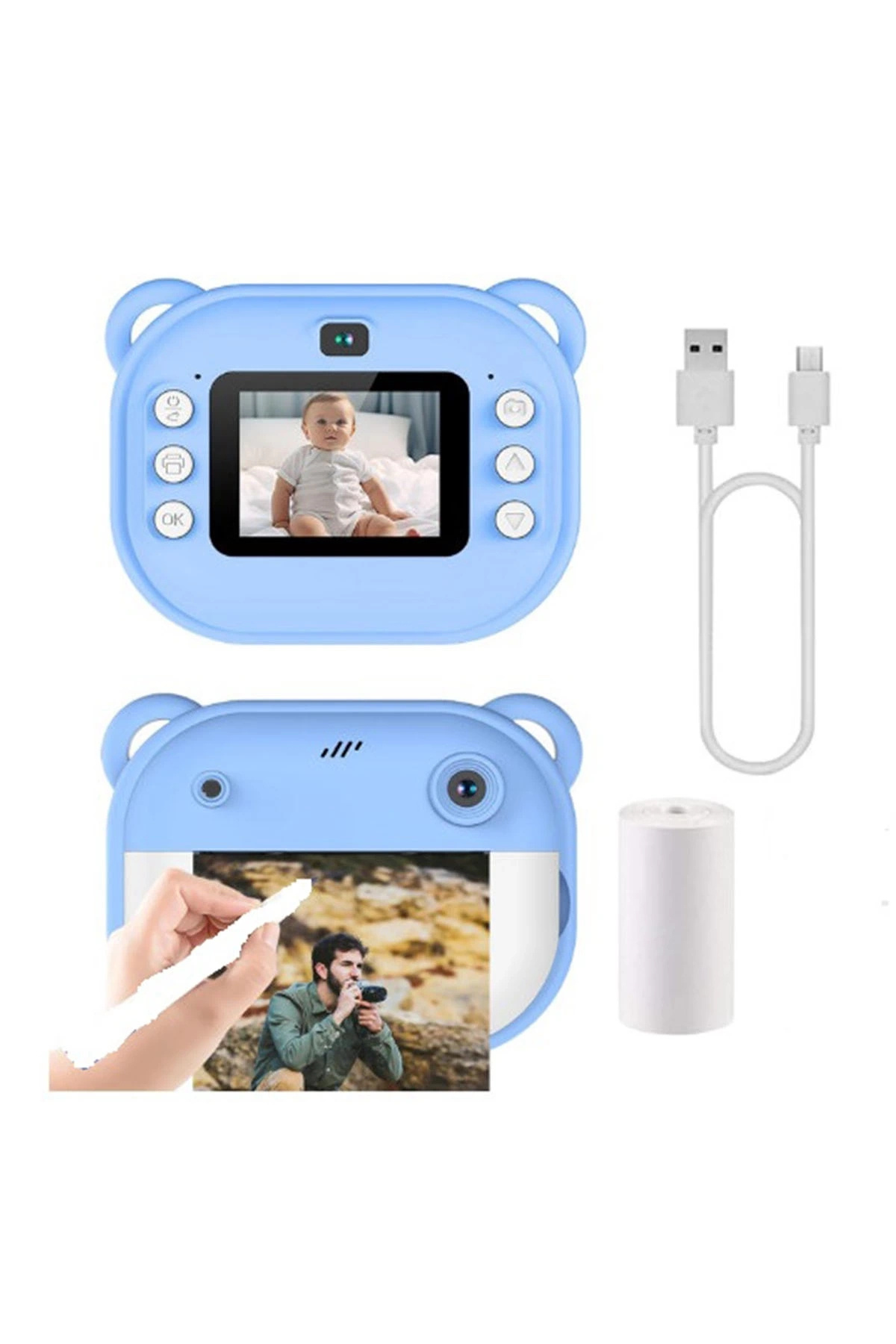 eco port Dijital Video Kayıt Fotoğraf Çocuk Kamerası Anlık Termal Resim Kağıt Baskılı