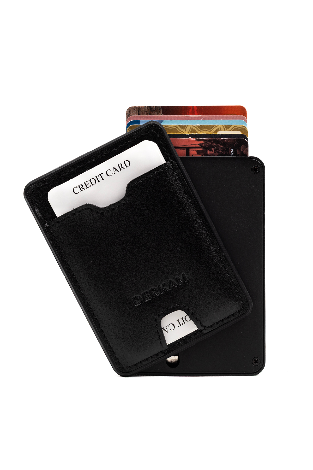 Derkam  D-MEC Mekanizmalı Cüzdan & Kartlık - Erkek Cüzdan Kartlık - Minimalist Cüzdan Kartlık - Black