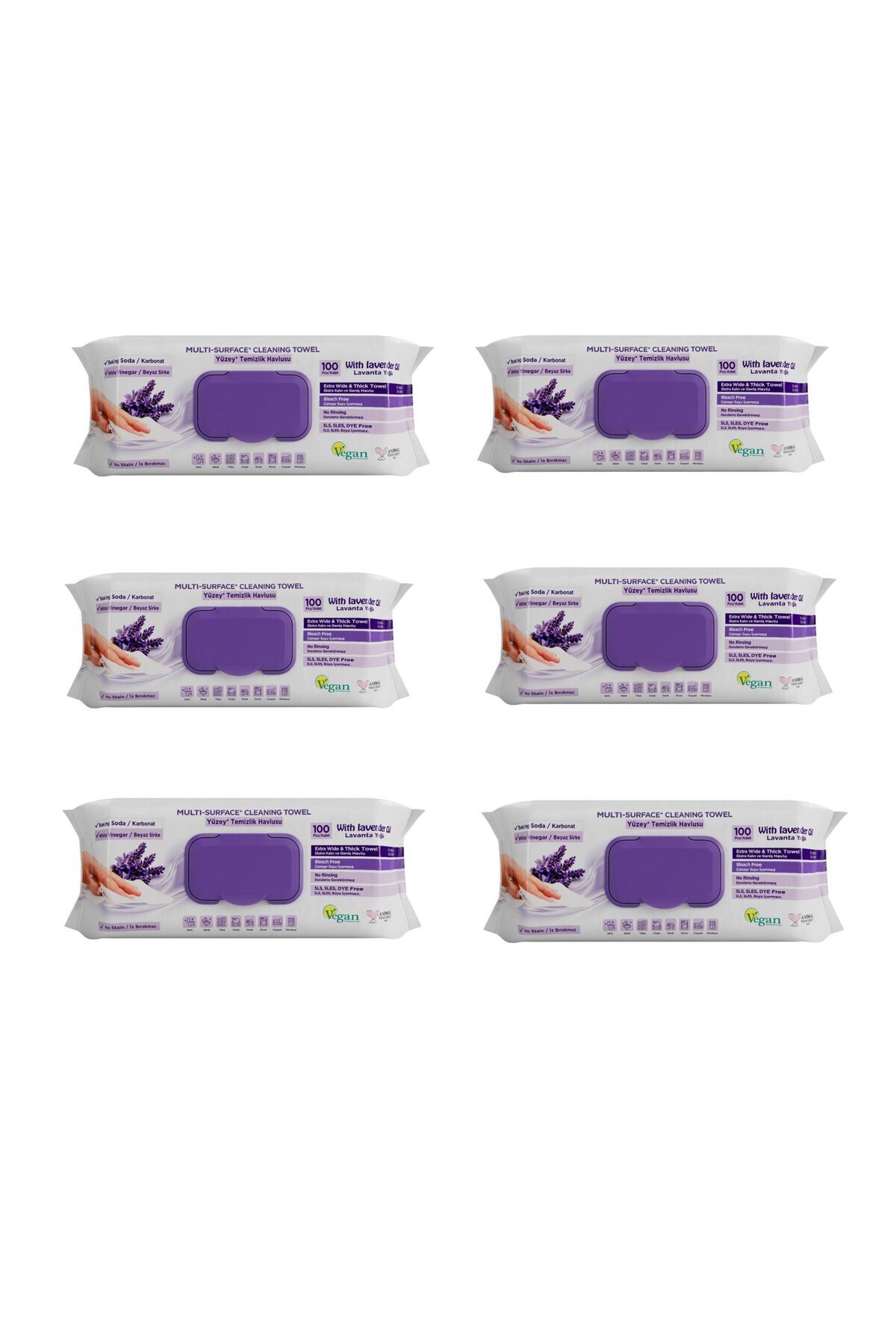 Deep Fresh Set 6 pachete Servetele pentru multi suprafete lavanda, bicarbonat...