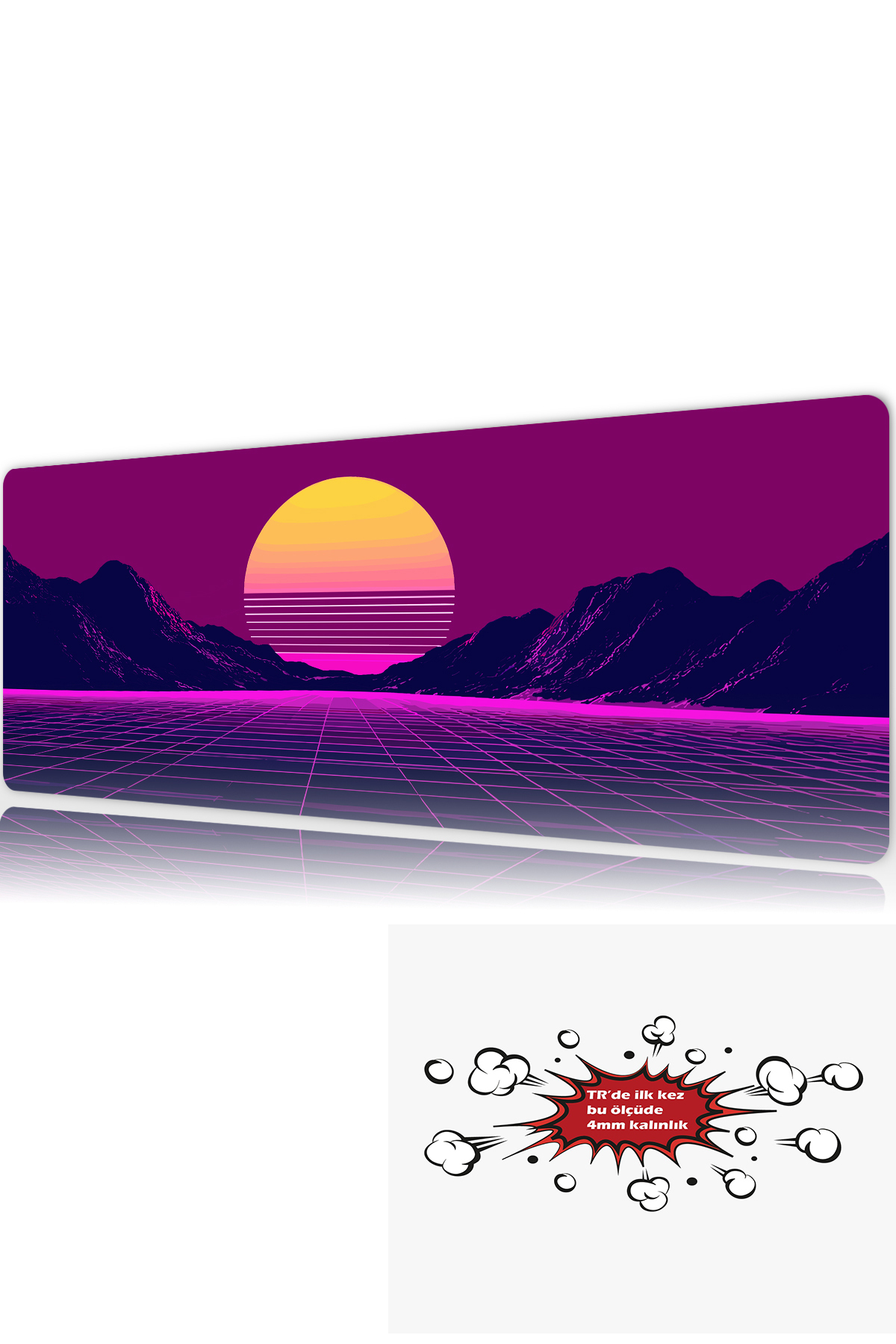 Neon Horizon 90x40 4MM Thickness Premium Gaming player mousepad, Anti Slip XXL mouse pad